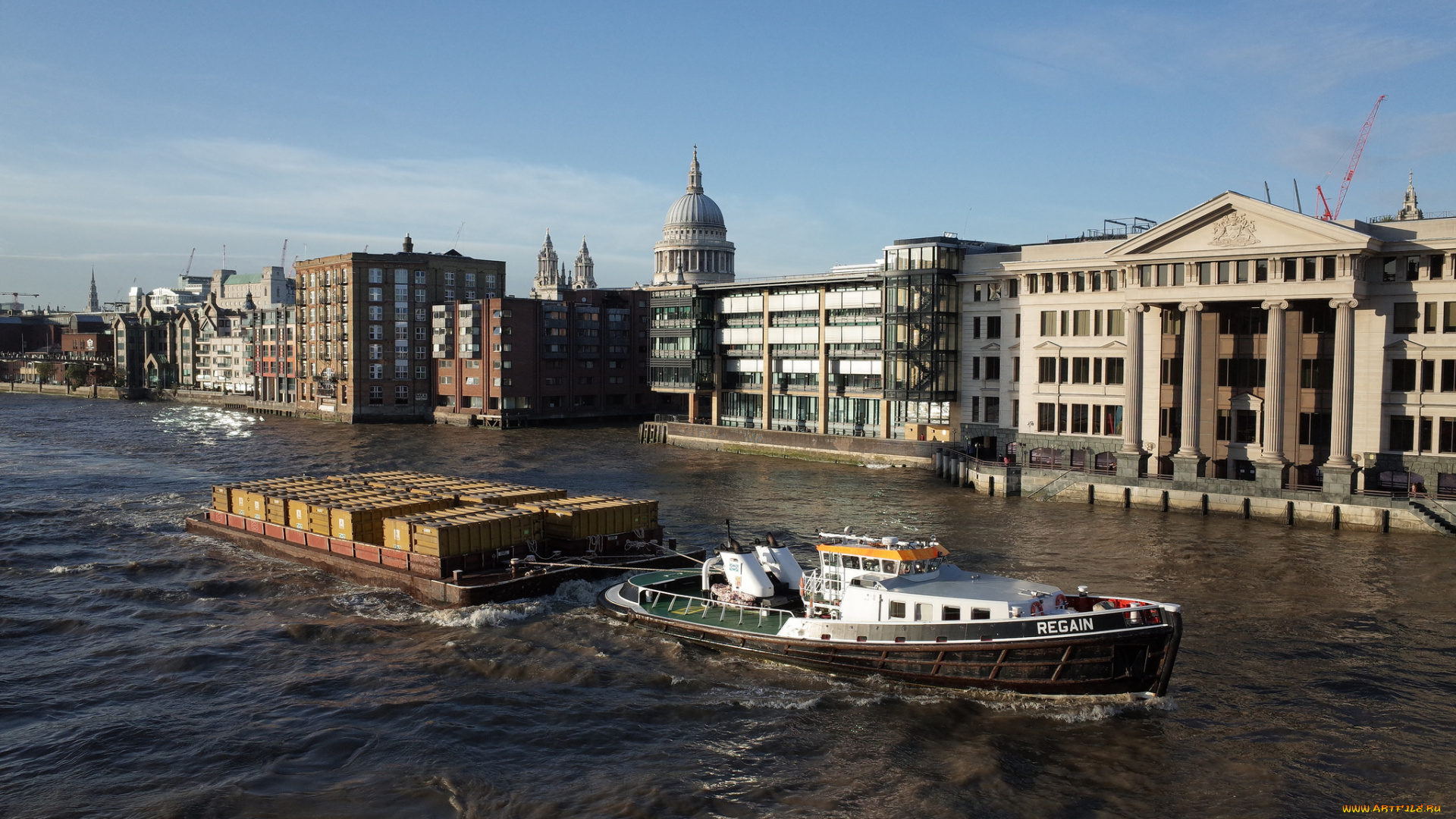 корабли, баржи, канал, баржа