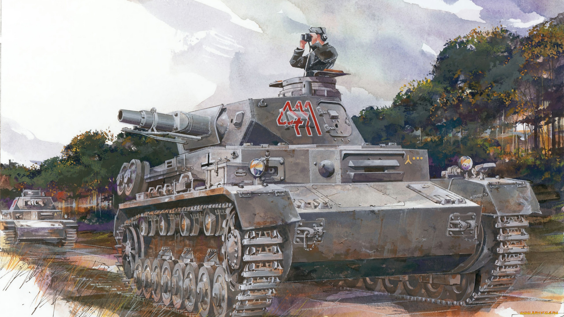 рисованное, армия, танки