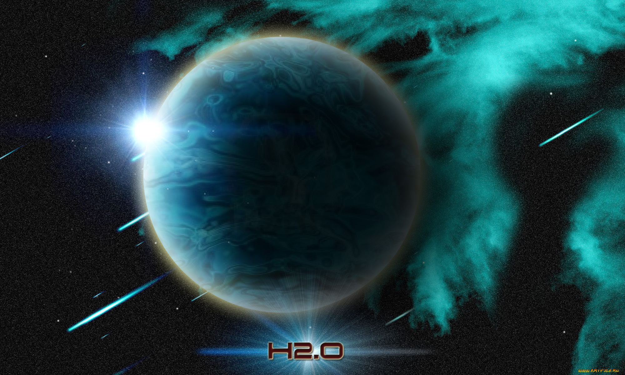 космос, арт, планета, вселенная, галактика, звезды