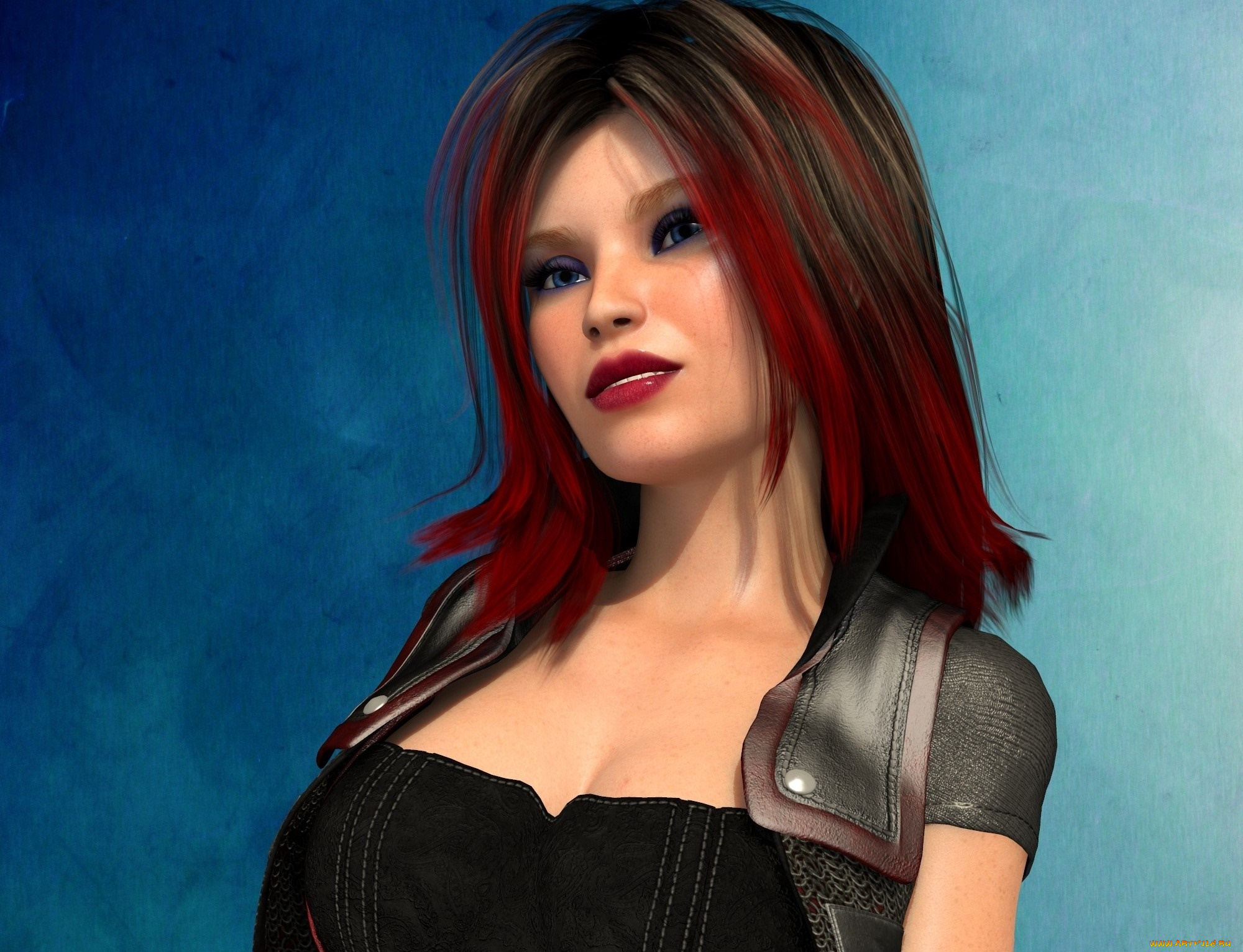 3д, графика, портрет, , portraits, девушка, взгляд, фон