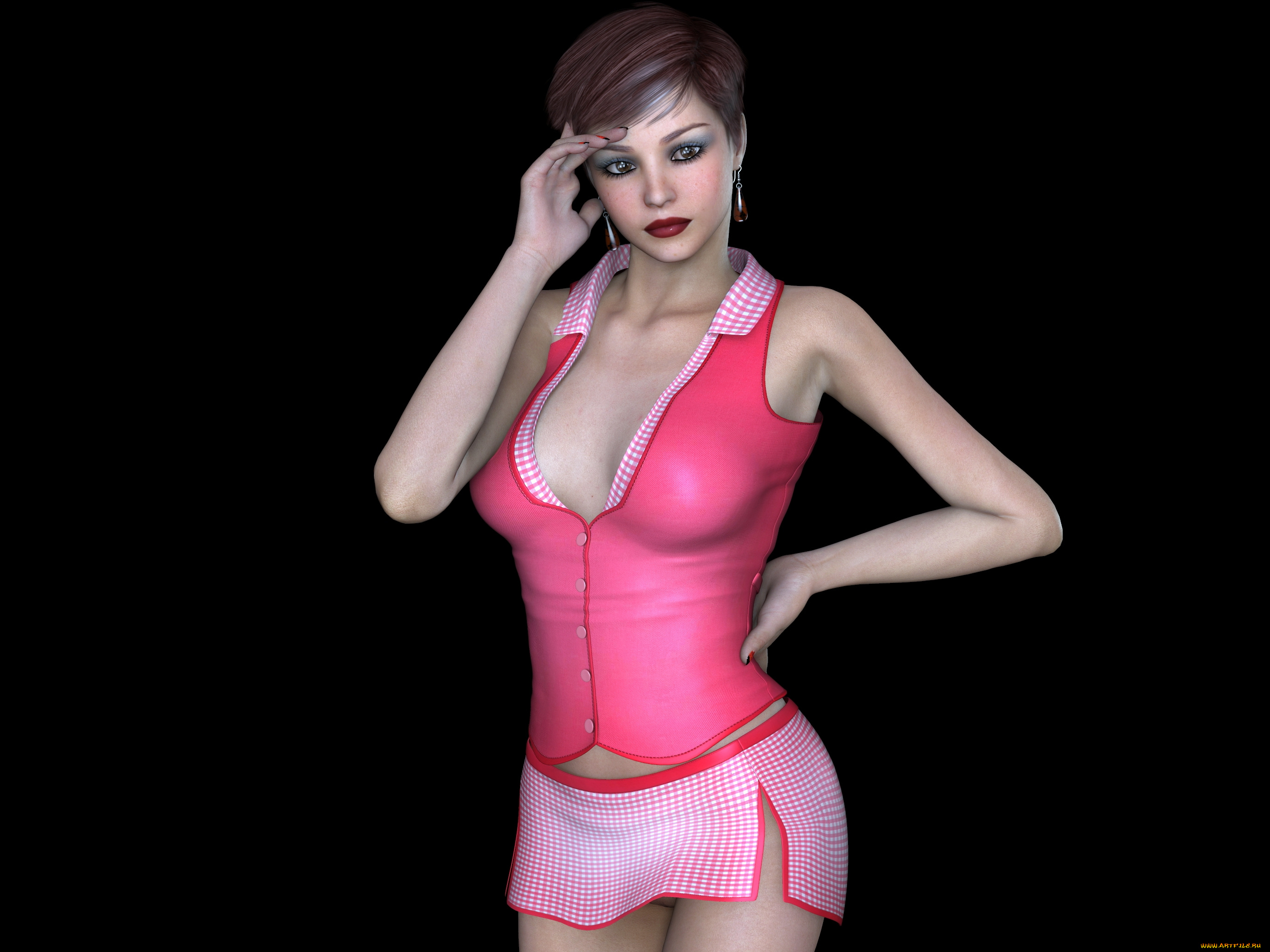 3д, графика, люди, , people, девушка, взгляд, фон