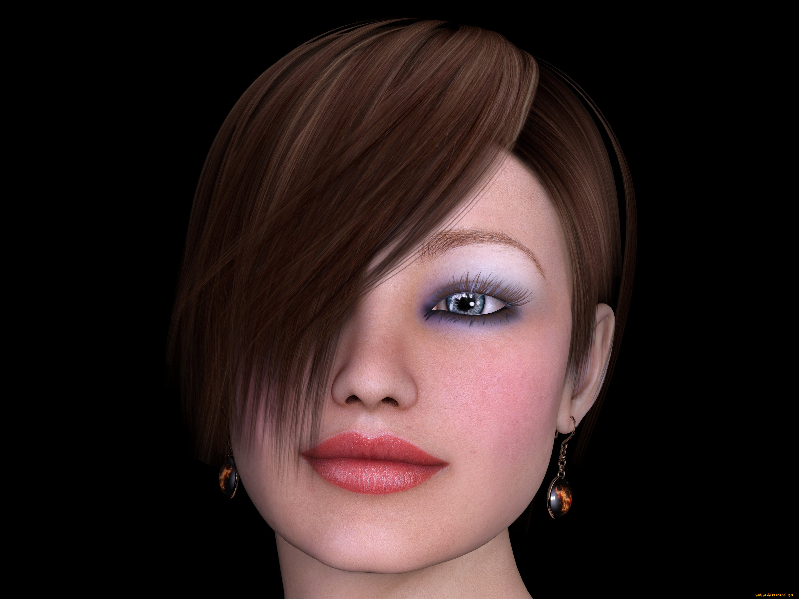 3д, графика, портрет, , portraits, фон, взгляд, девушка