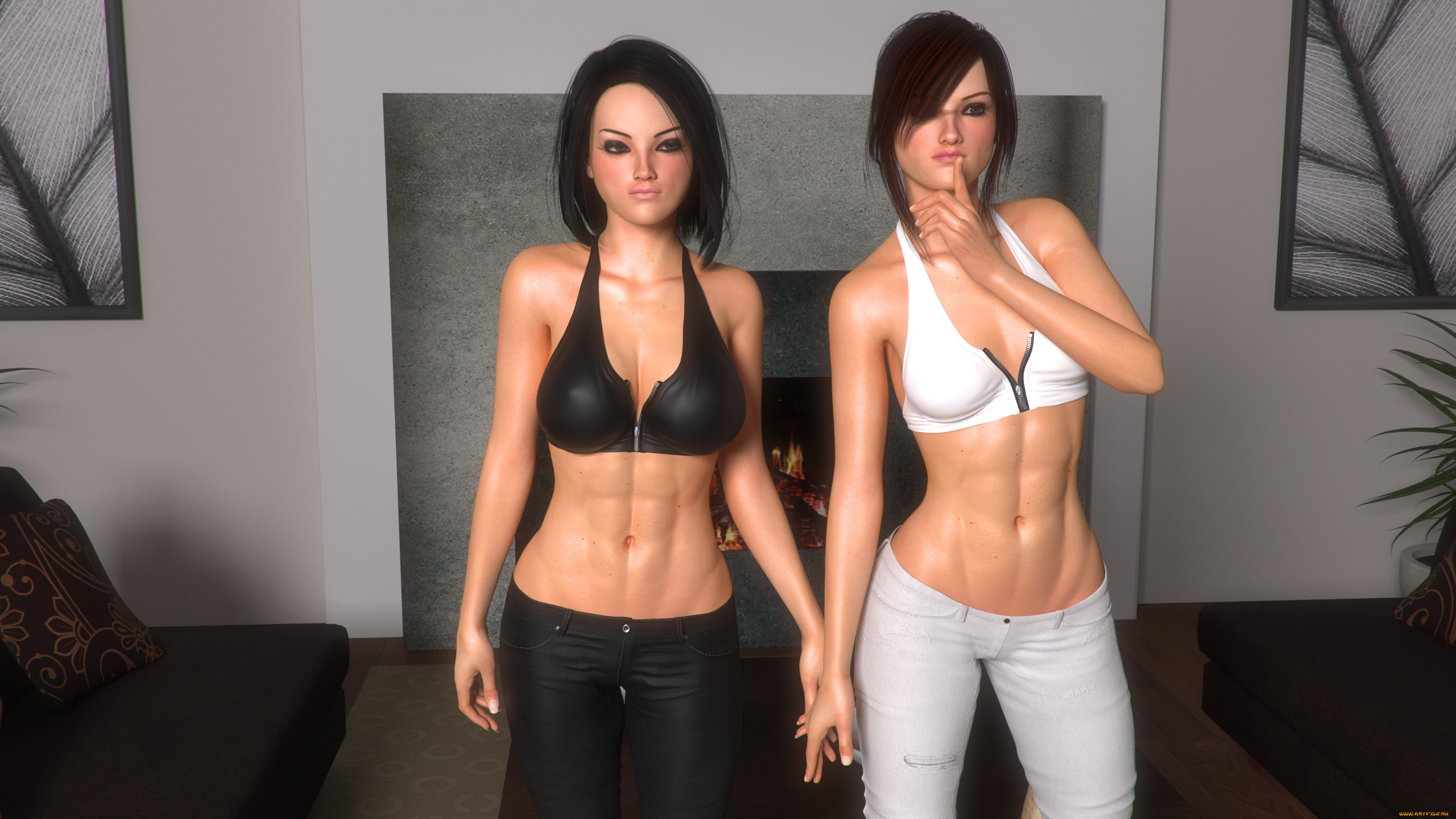 3д, графика, люди, , people, фон, взгляд, девушки