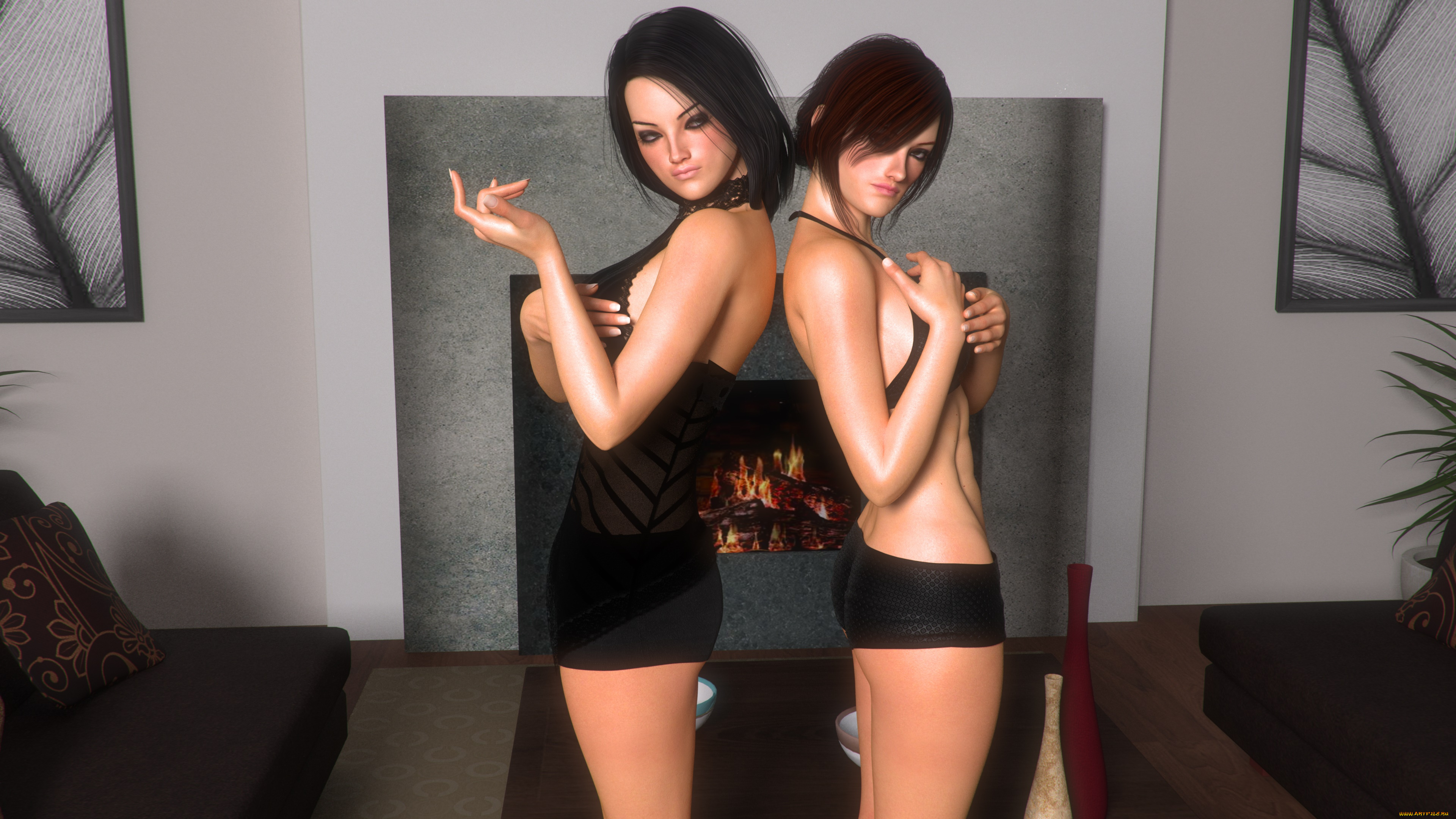 3д, графика, люди, , people, взгляд, девушки, фон