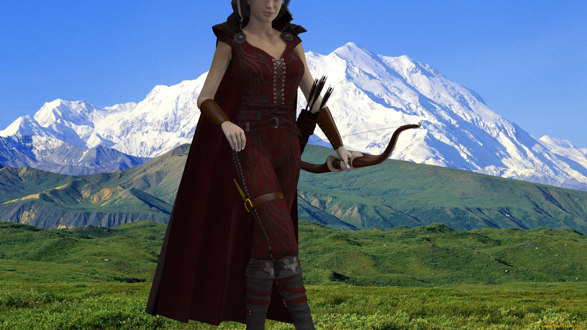 3д, графика, абстракция, , abstract, фон, взгляд, девушка