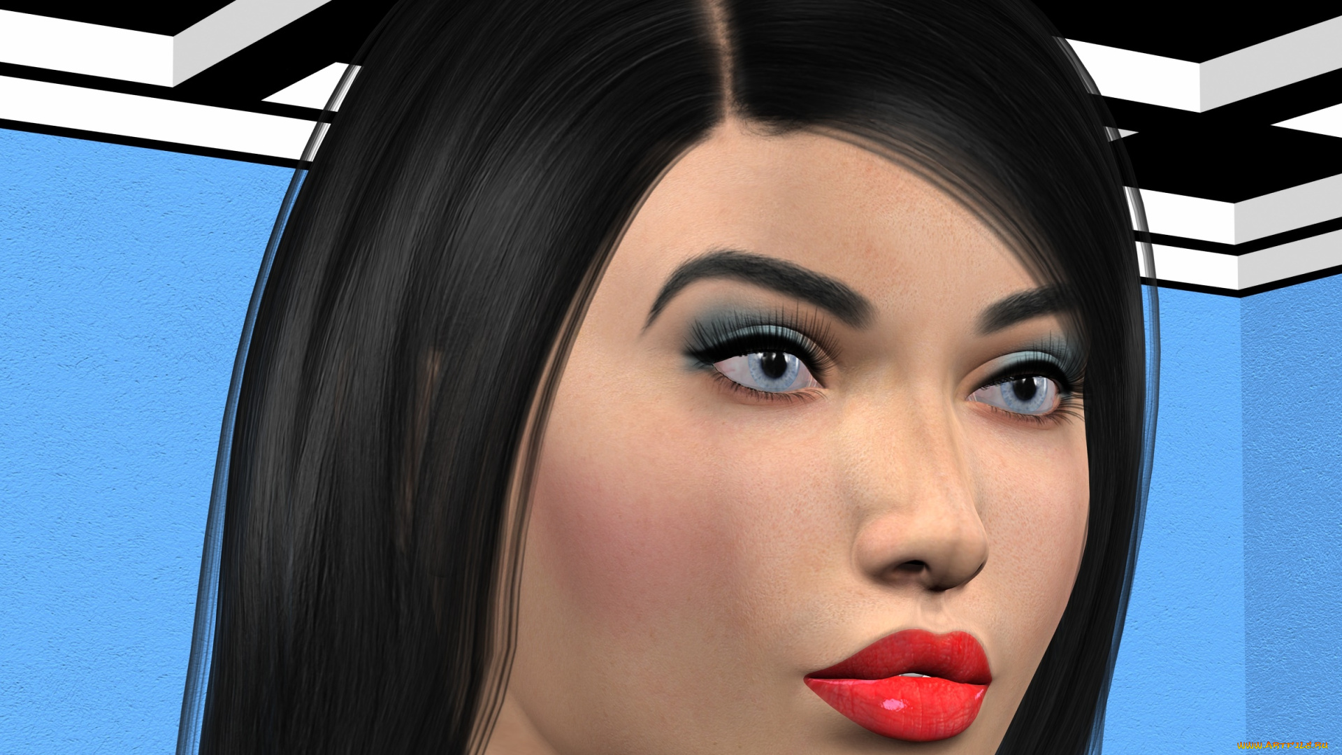 3д, графика, портрет, , portraits, фон, взгляд, девушка