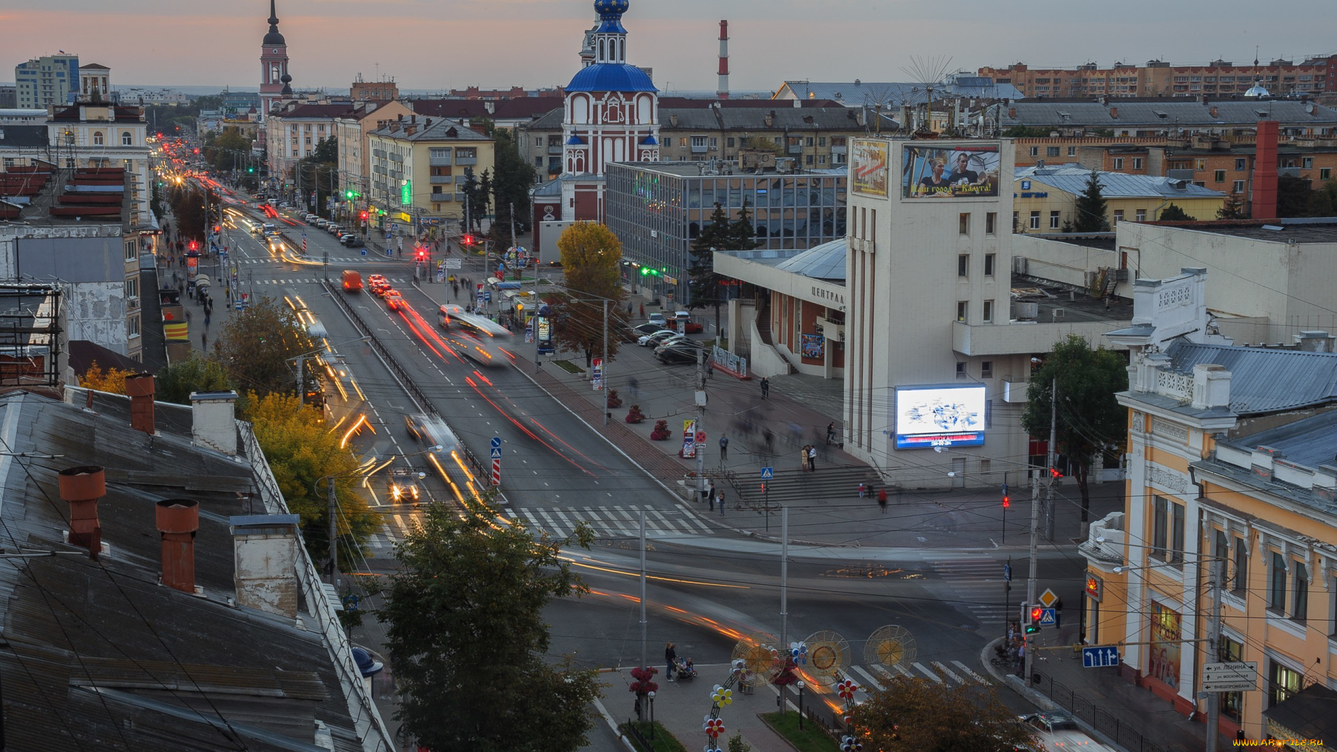 города, -, панорамы, калуга, кинотеатр, russia, церковь, россия, kaluga, город, улица, кирова