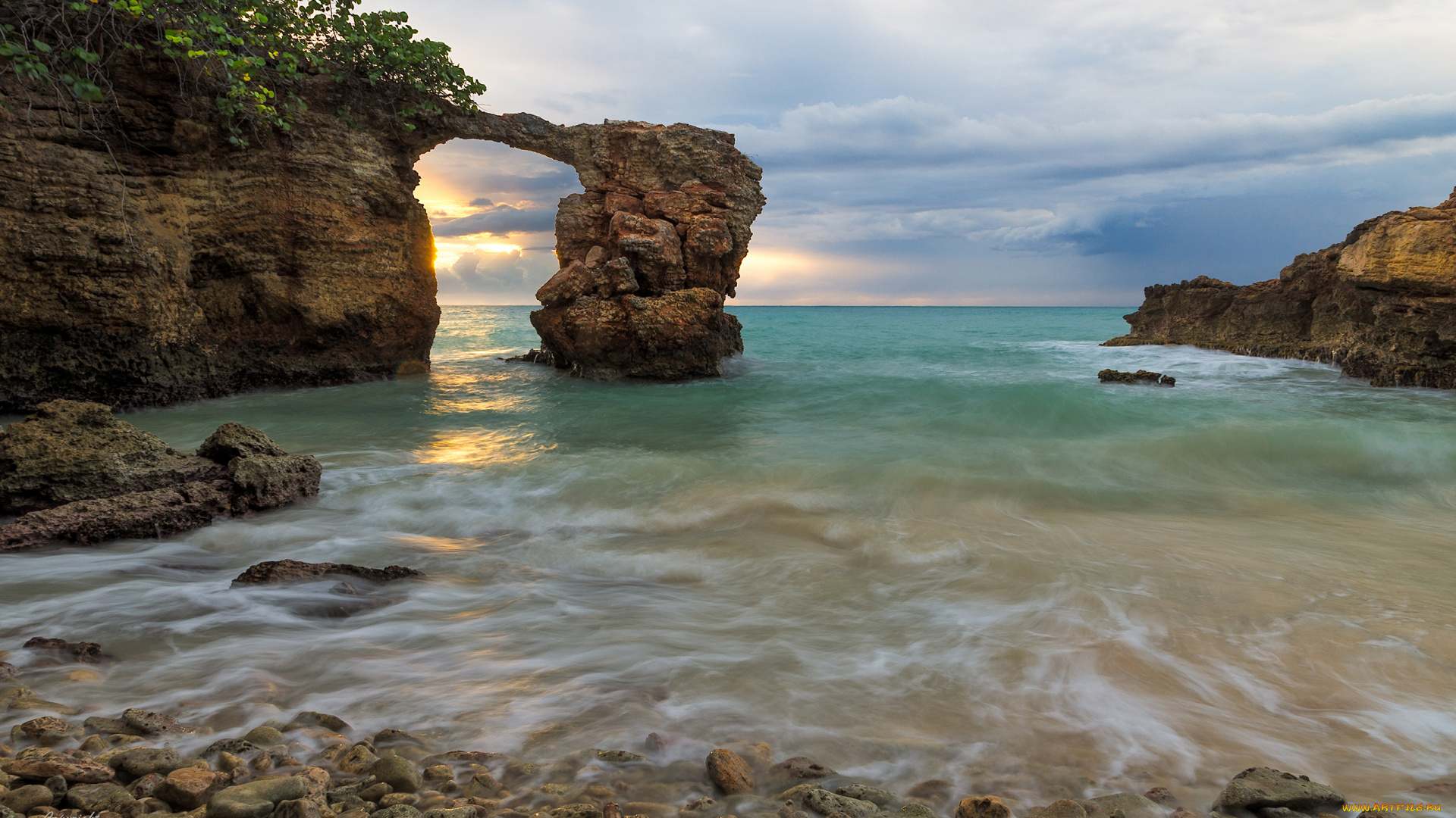 природа, побережье, скала