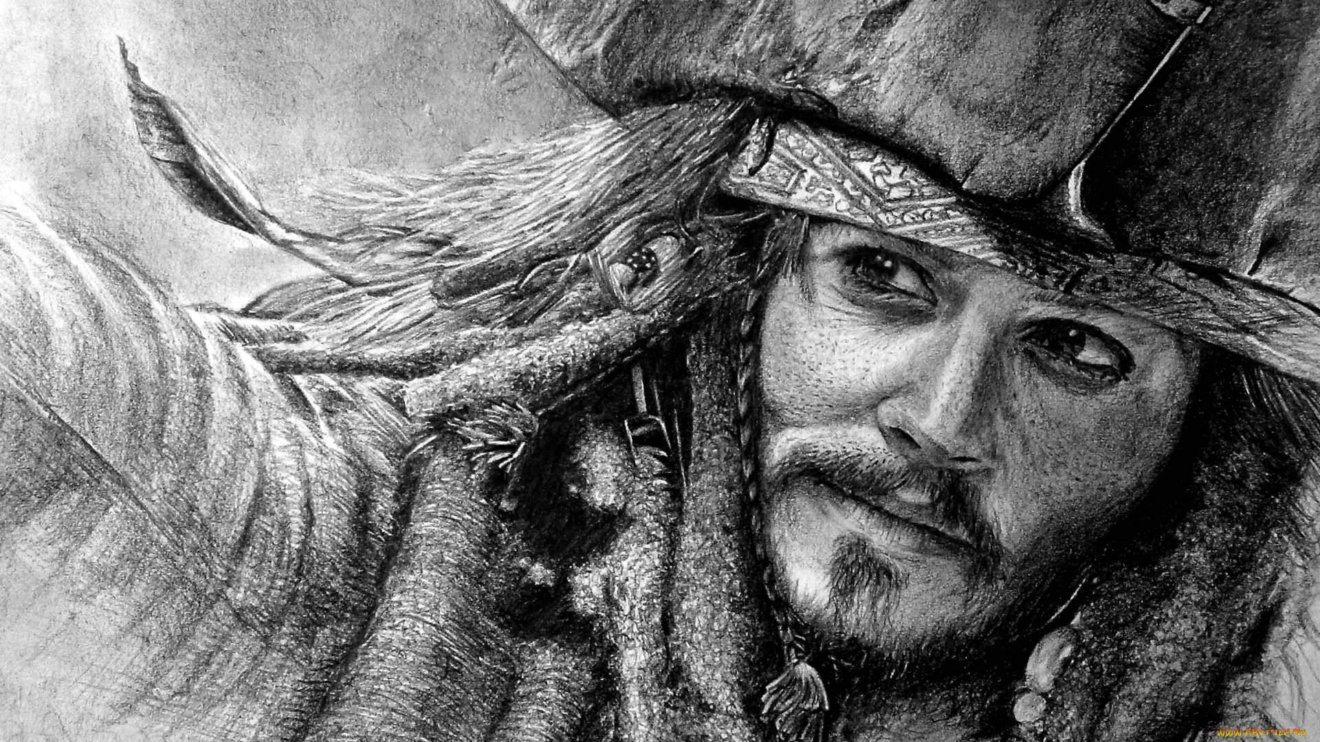 рисованное, кино, мужчина, взгляд, пират, фон