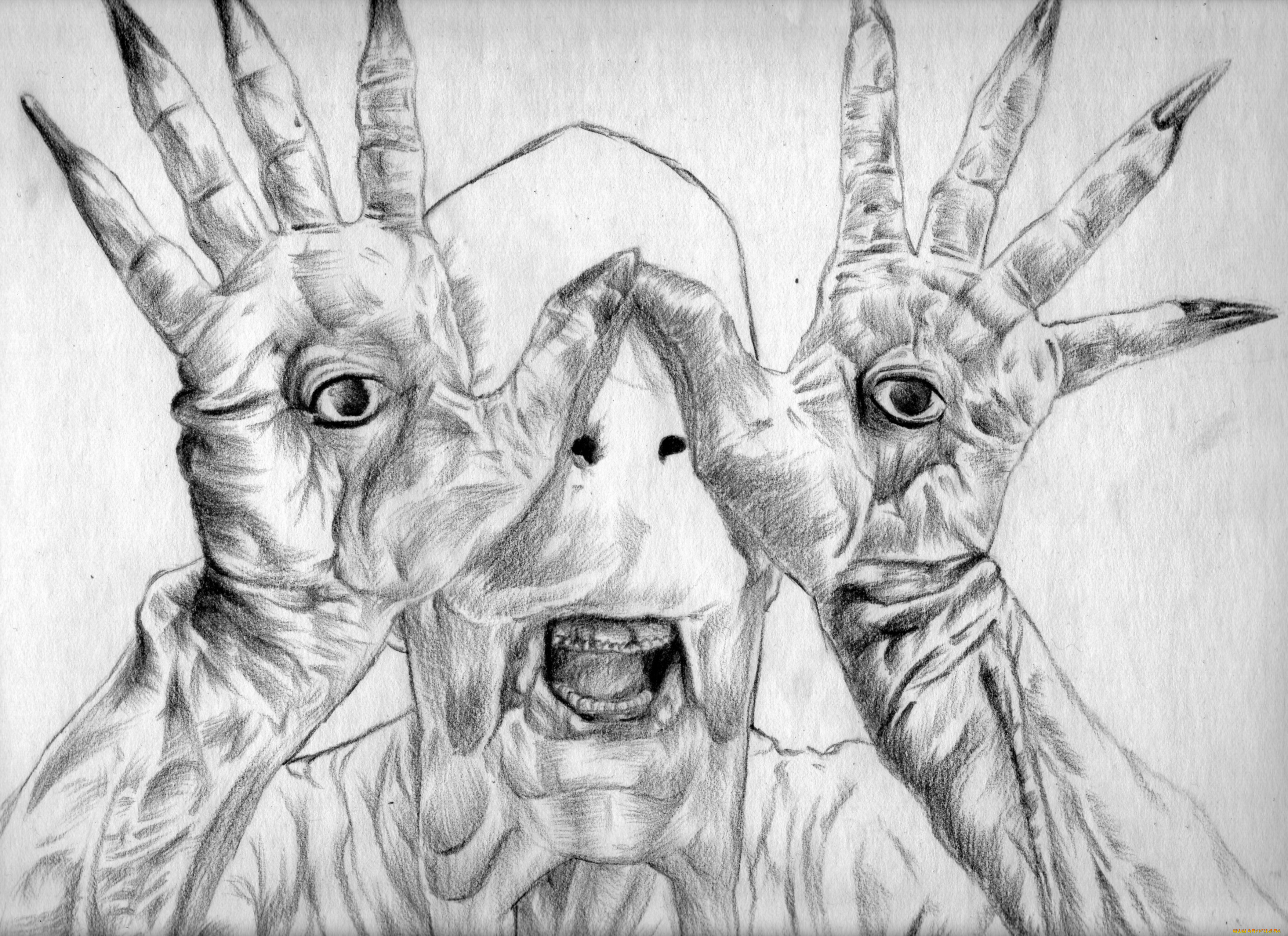 рисованное, кино, глаза, взгляд, существо, фон