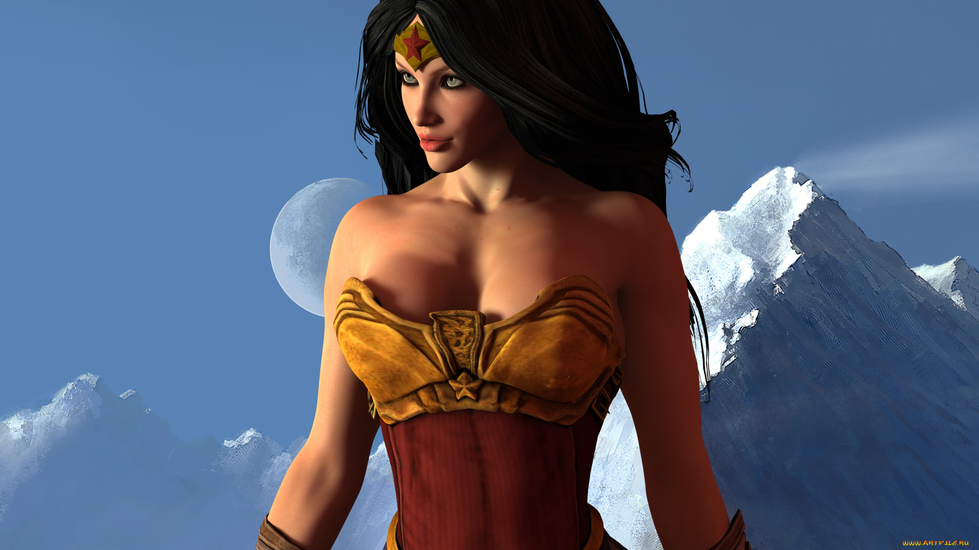 3д, графика, фантазия, , fantasy, девушка, взгляд, фон