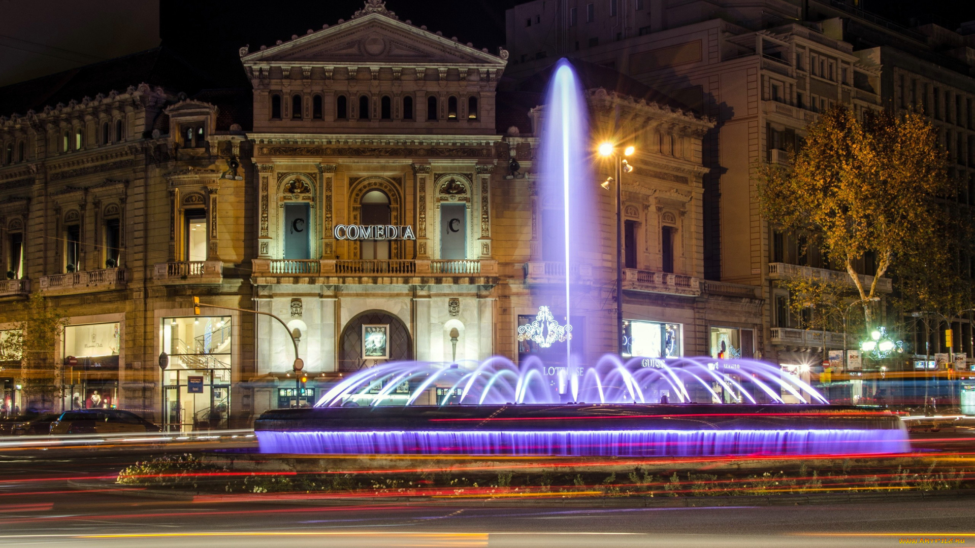 города, барселона, , испания, фонтан