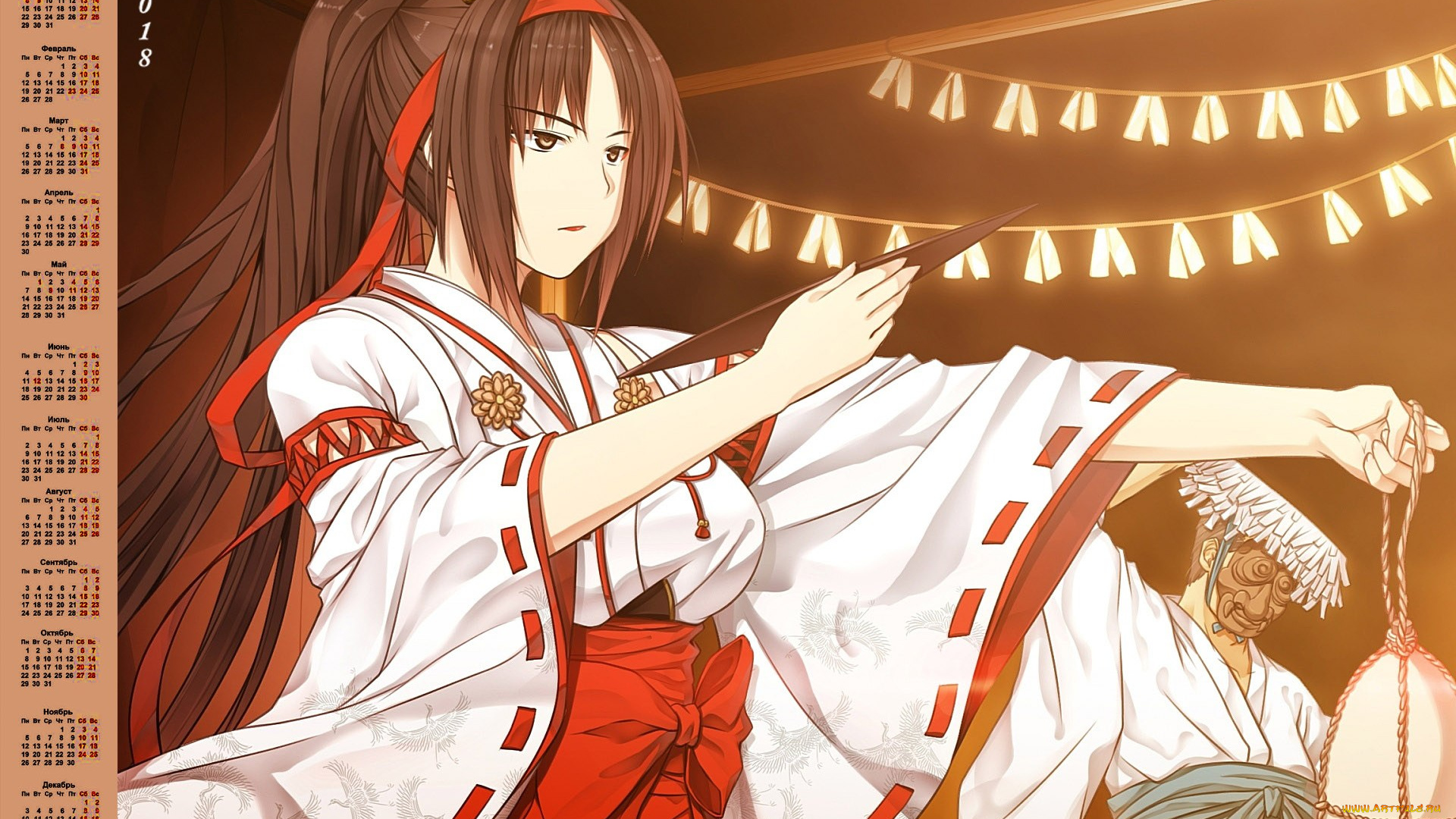 календари, аниме, кимоно, 2018, девушка