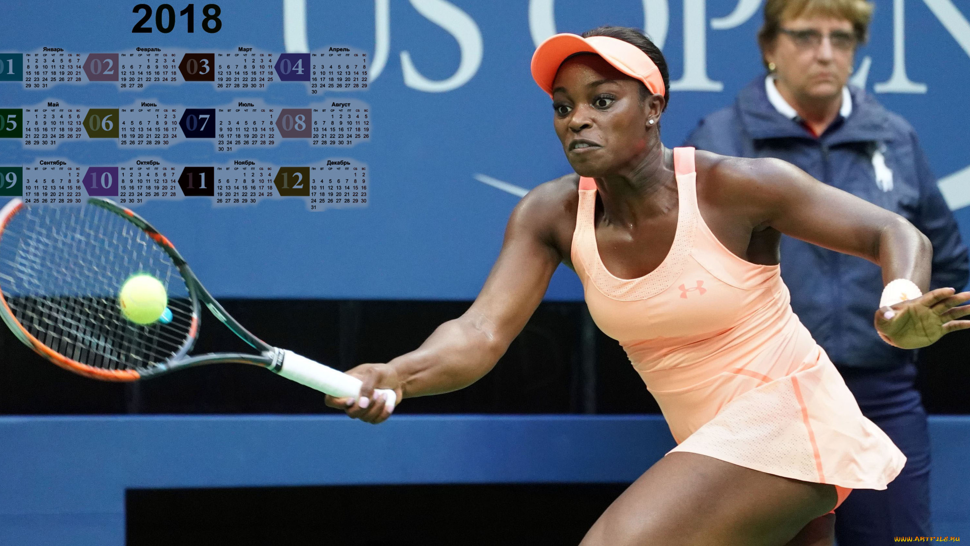 календари, спорт, игра, ракетка, эмоции, теннисистка, 2018