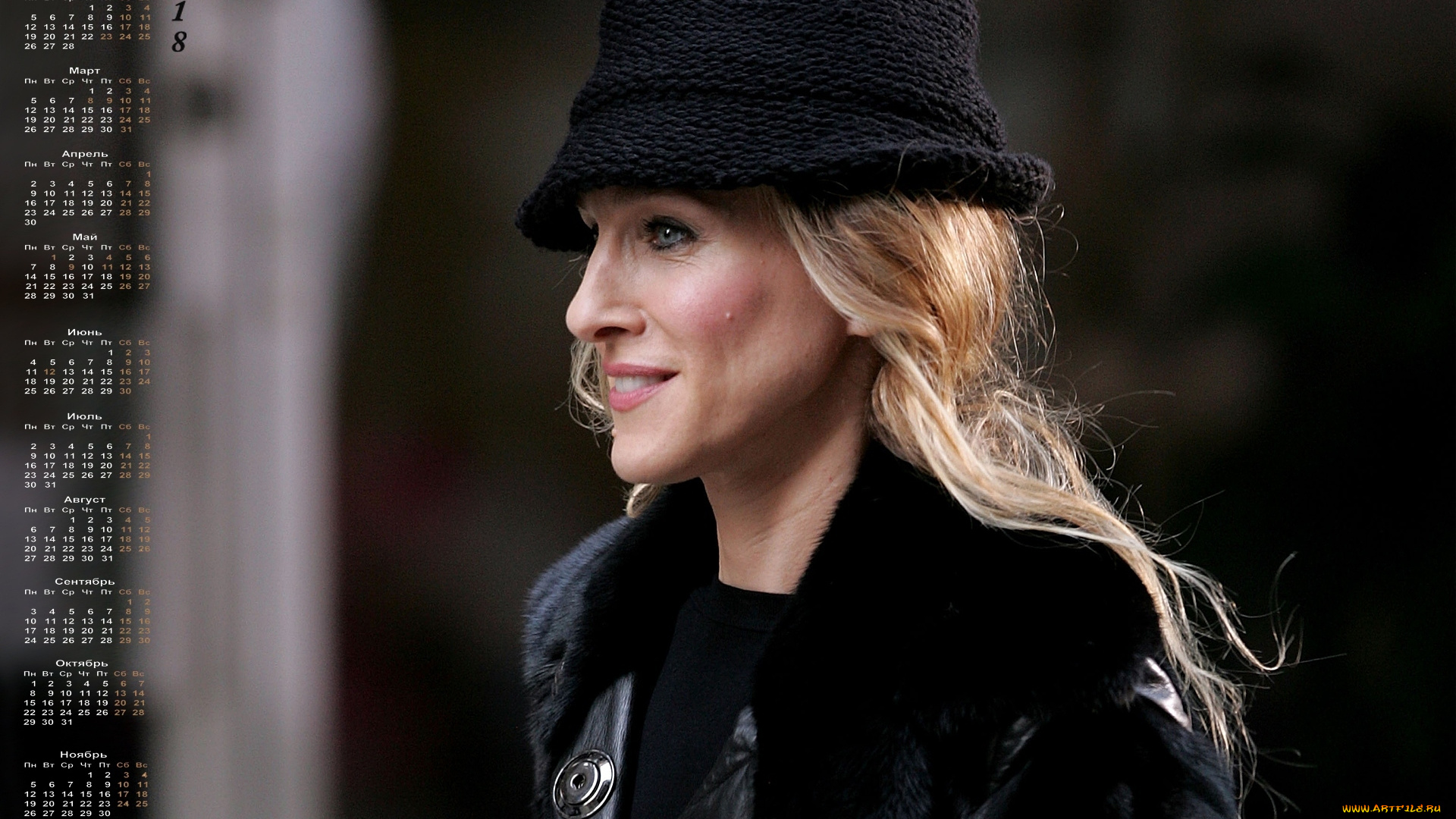 календари, знаменитости, 2018, женщина, шляпа, профиль, актриса