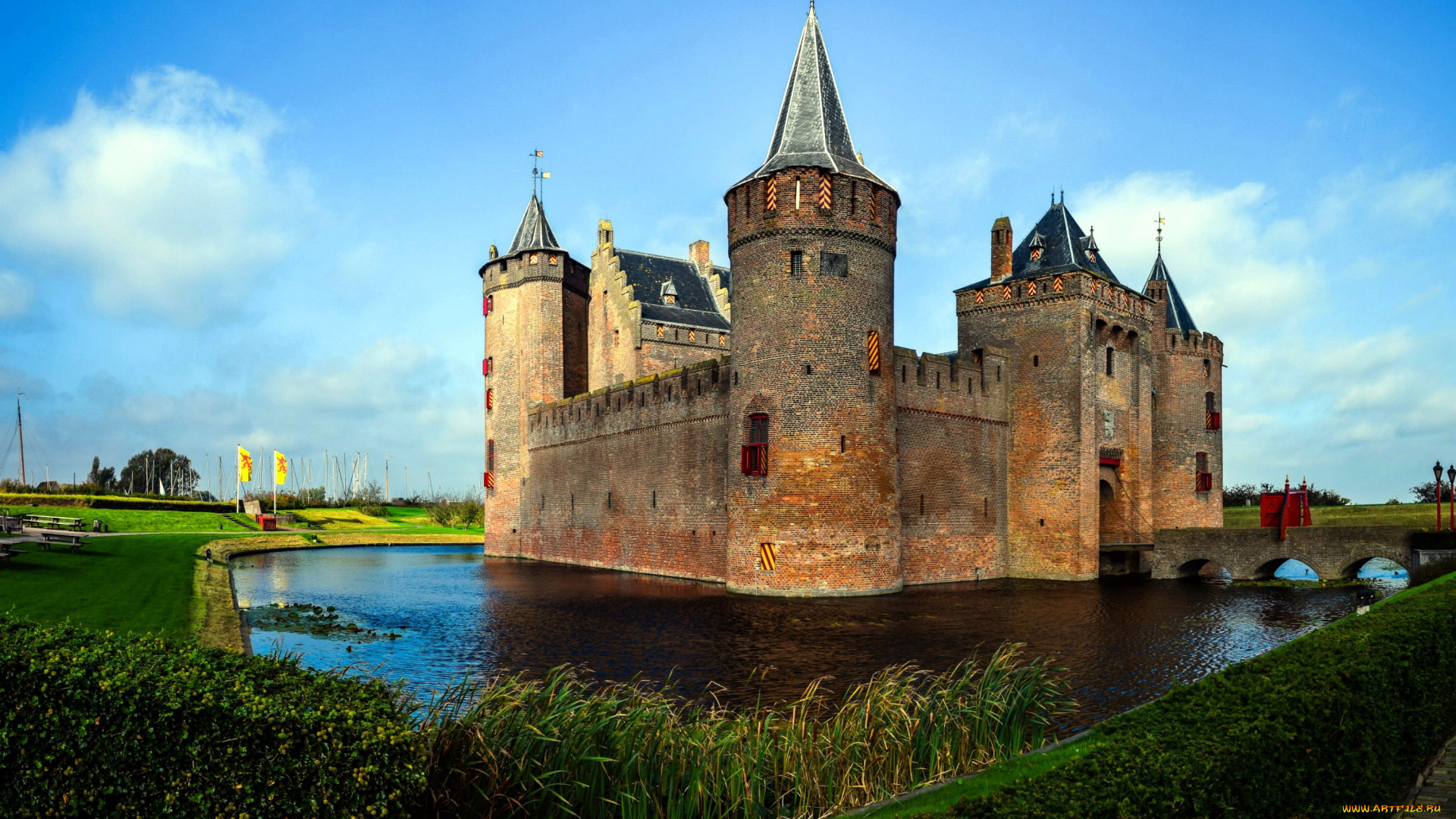 muiden, castle, города, замки, нидерландов, muiden, castle