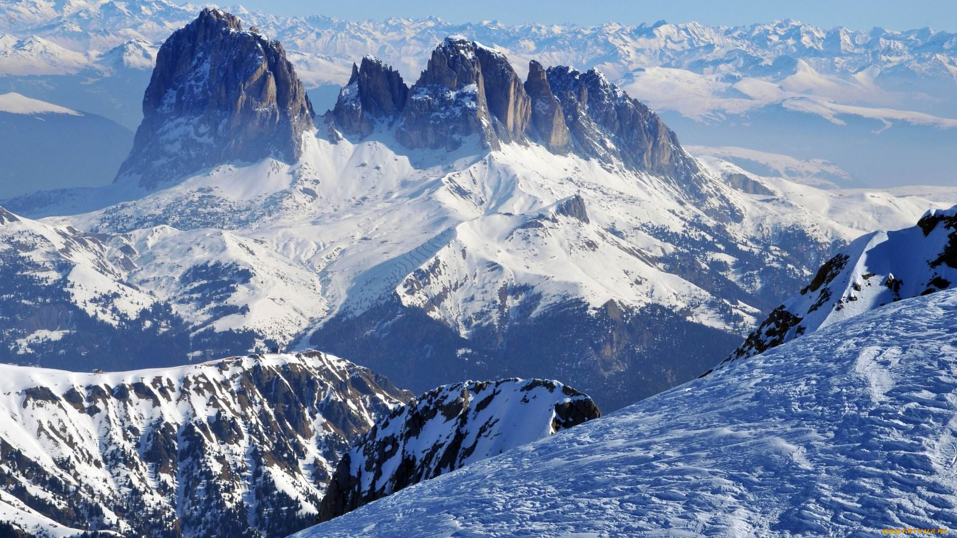 природа, горы, вершины, снег