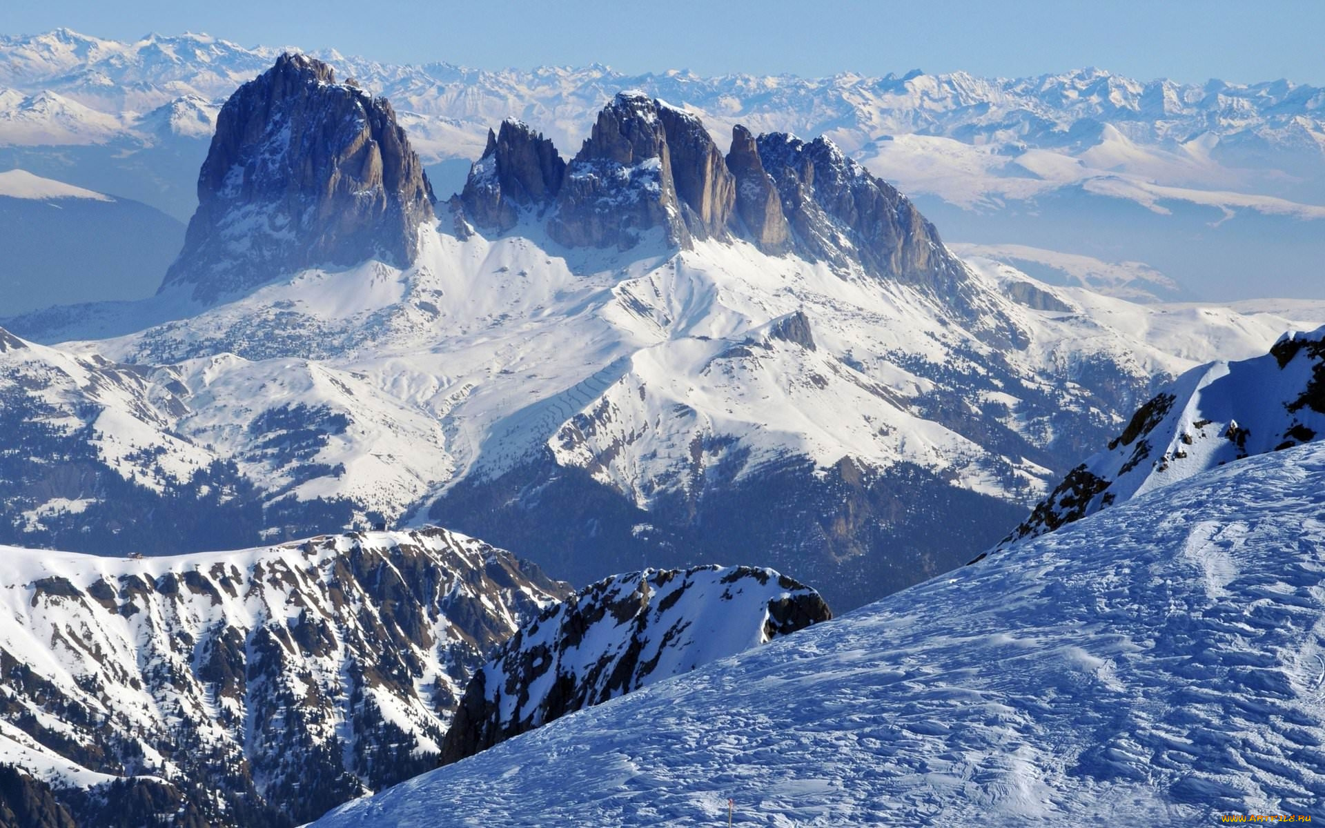 природа, горы, вершины, снег