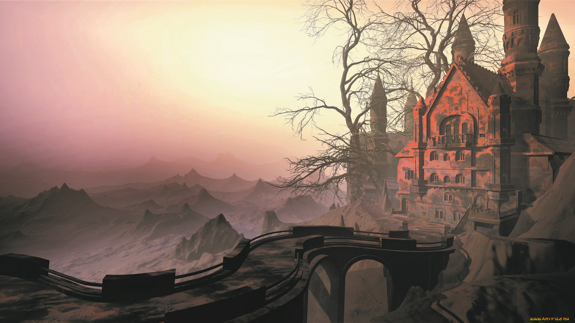 3д, графика, архитектура, , architecture, мост, дом