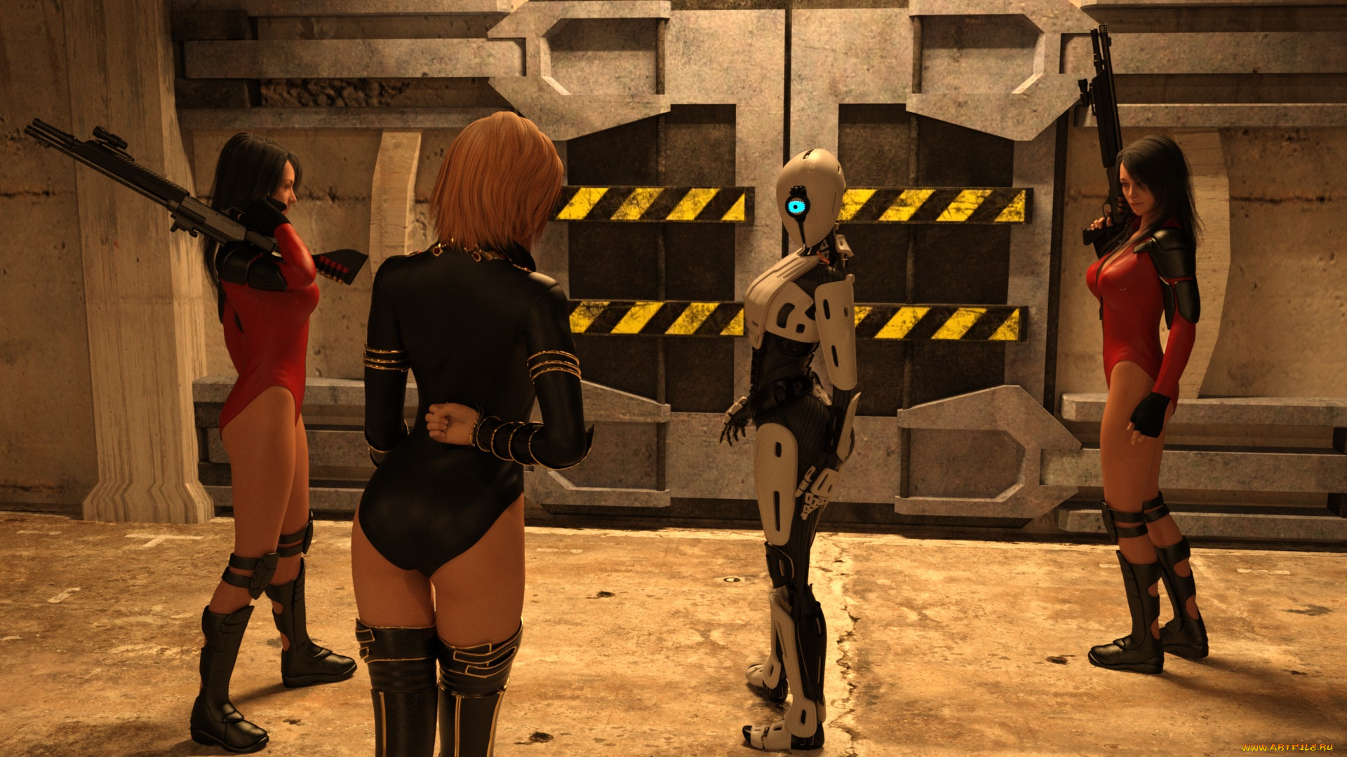 3д, графика, фантазия, , fantasy, взгляд, девушки, фон