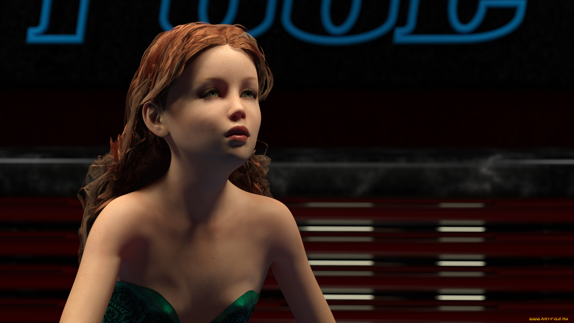 3д, графика, портрет, , portraits, девушка, взгляд, фон