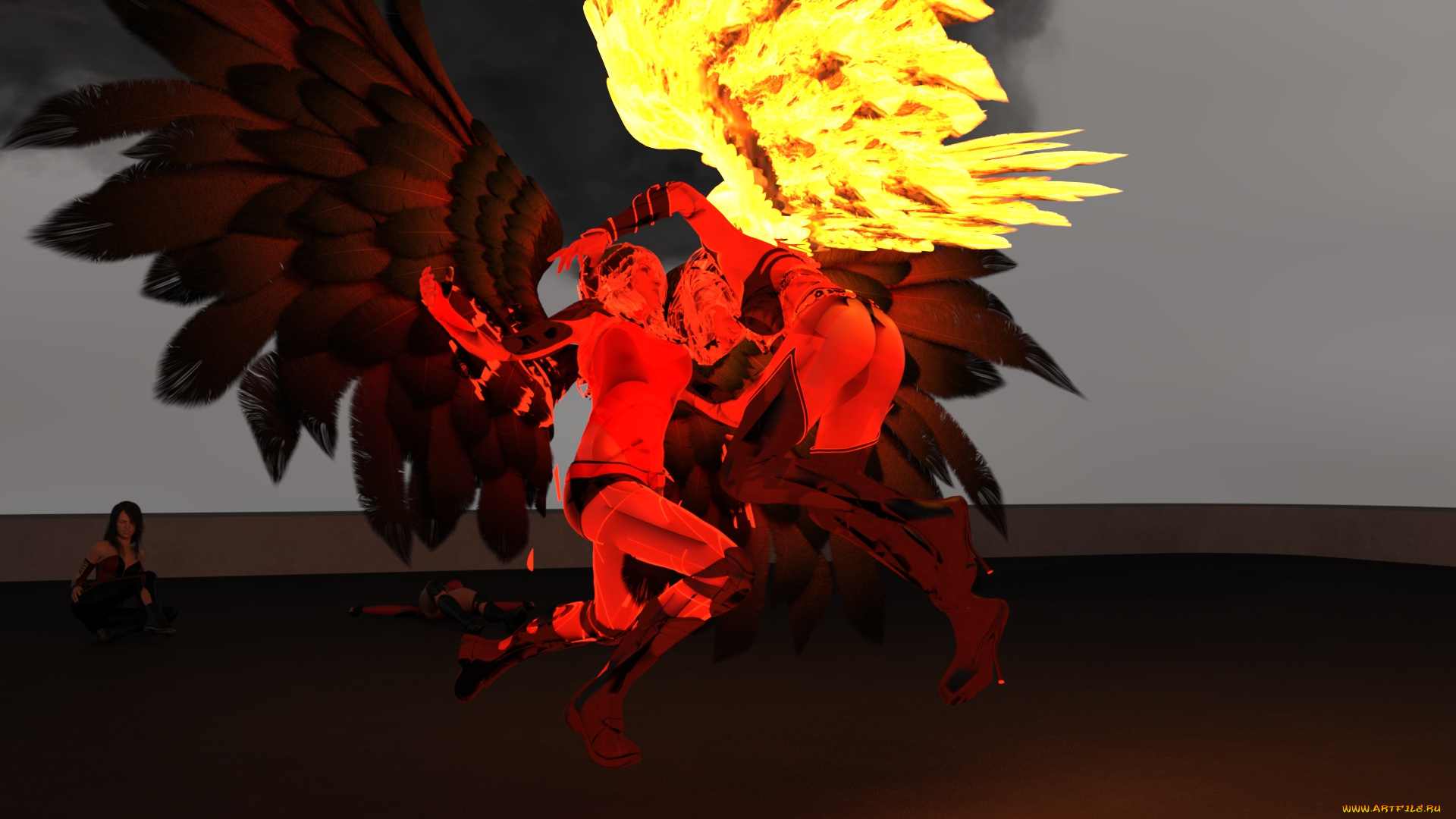 3д, графика, существа, , creatures, девушка, фон, взгляд