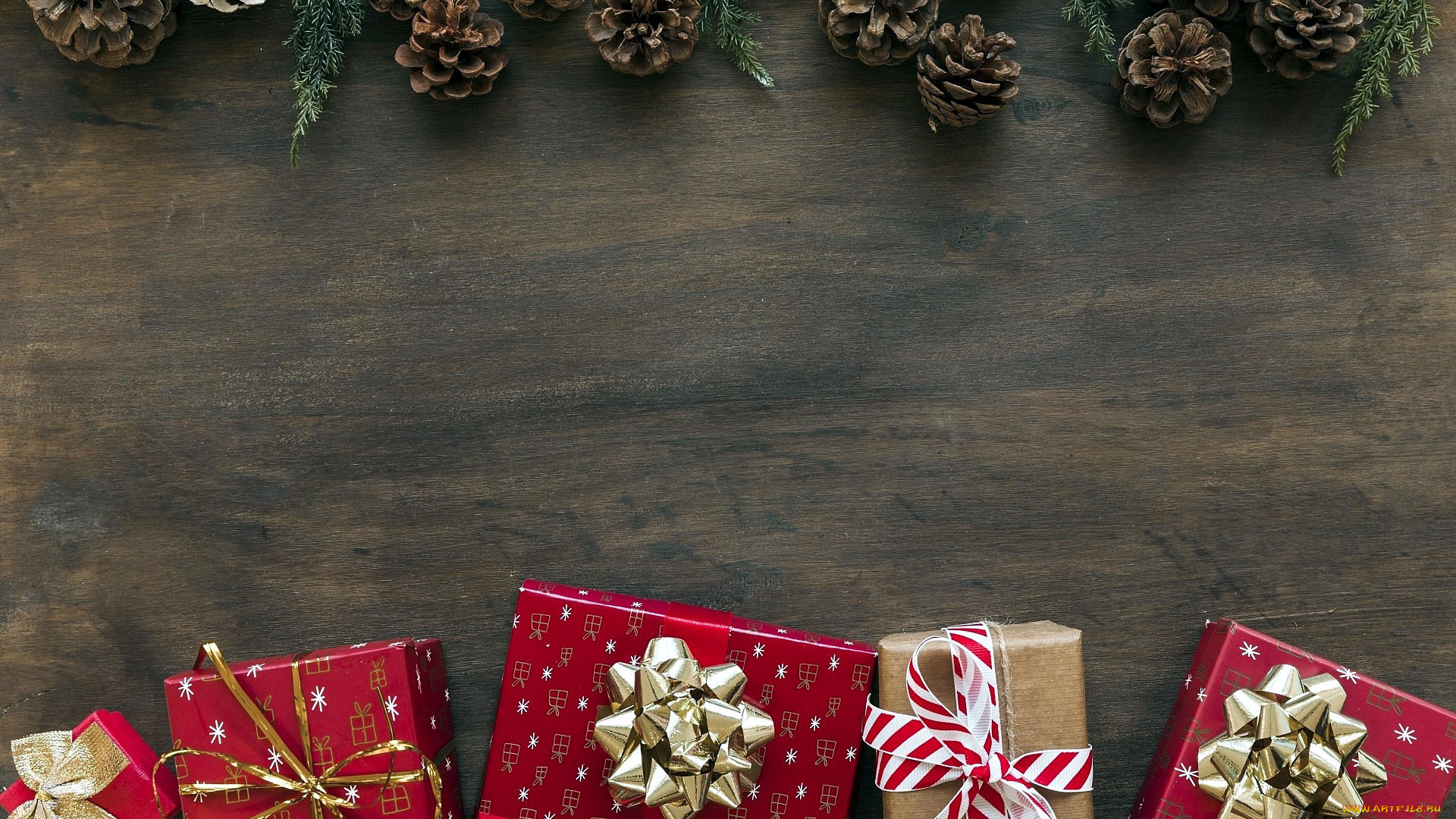 праздничные, подарки, и, коробочки, подарки, шишки