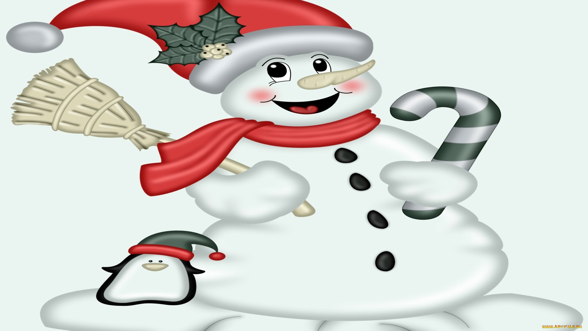 праздничные, снеговики, снежинки, снег, снеговик