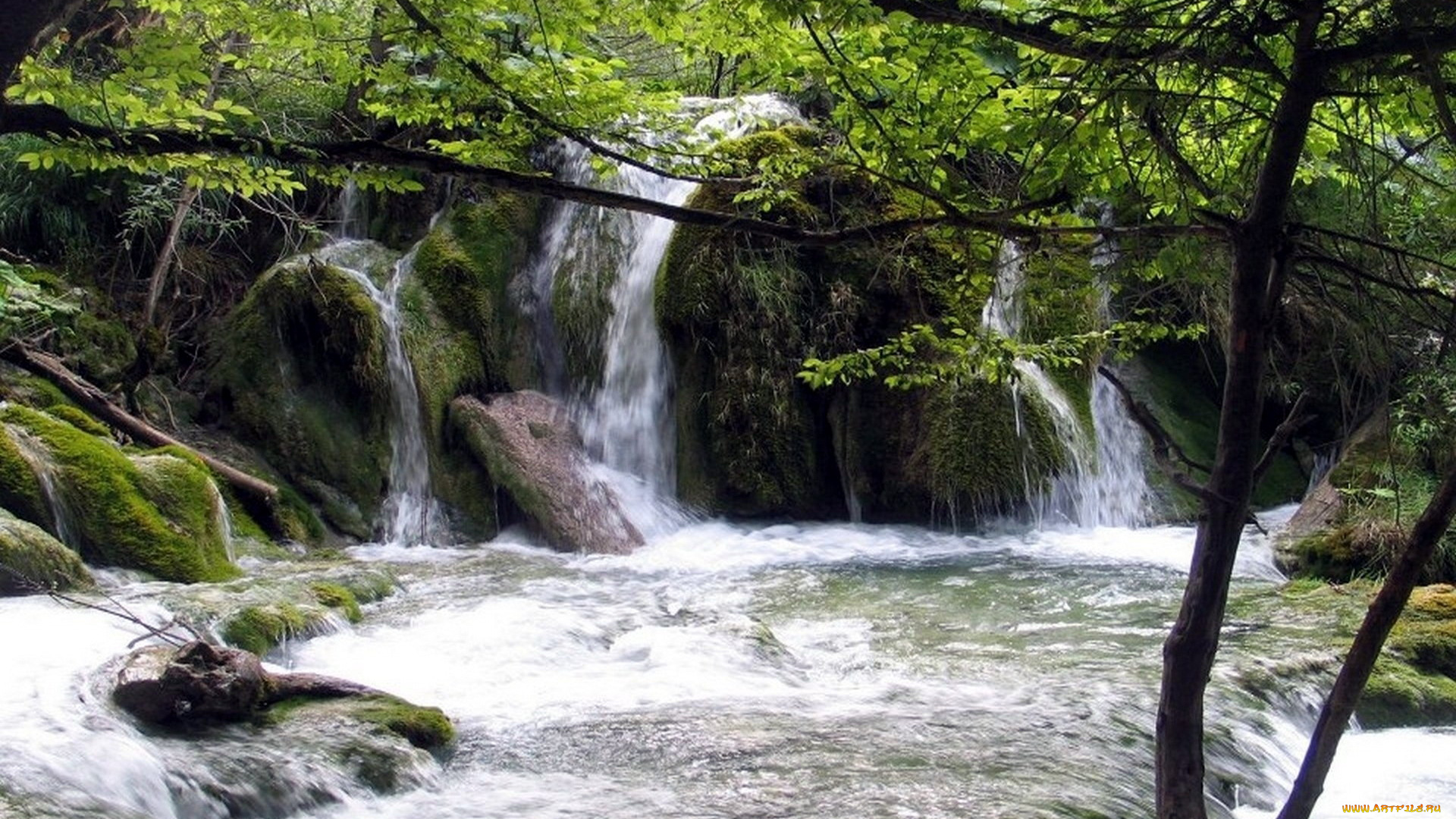 природа, водопады, вода, потоки