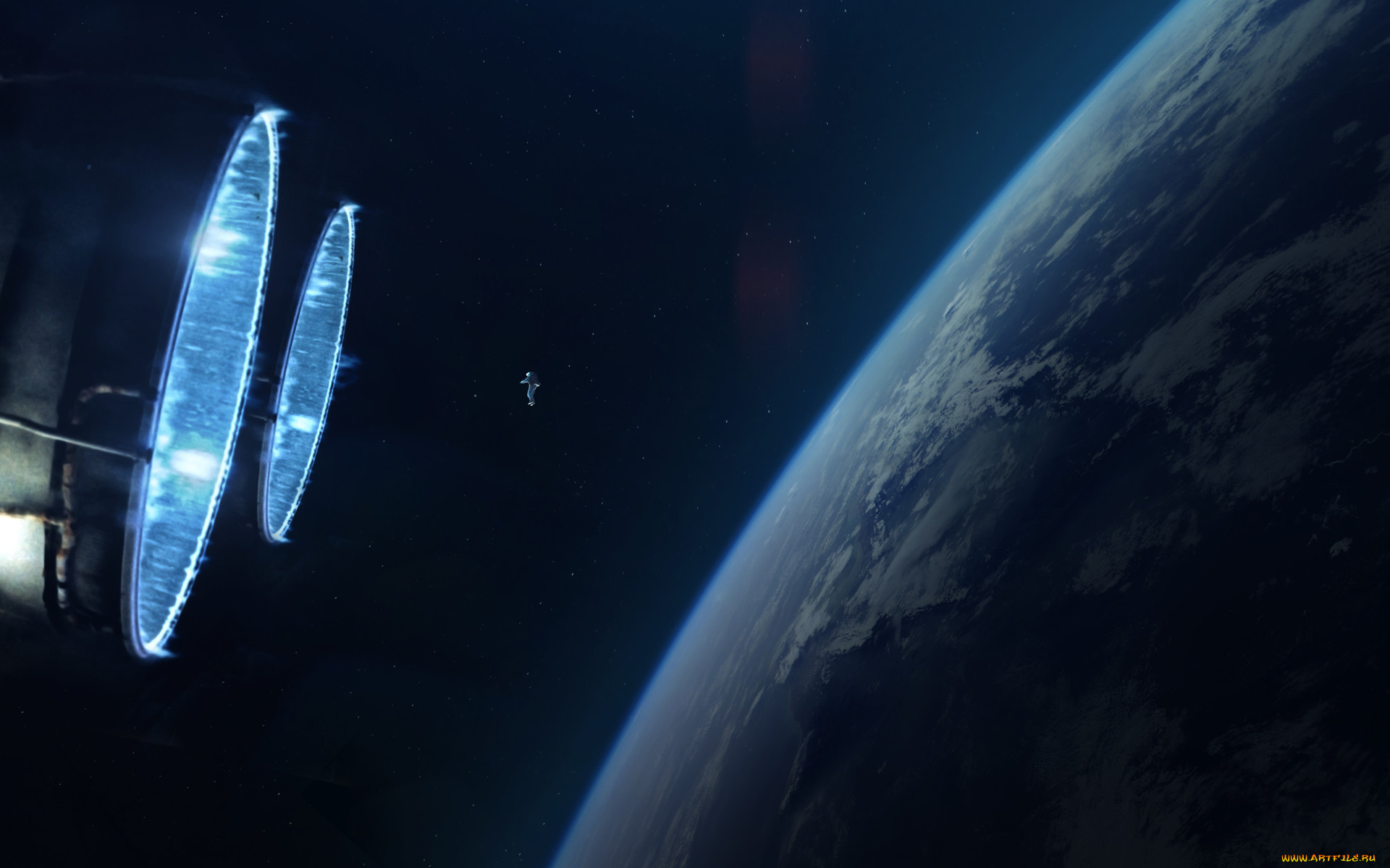 космос, арт, планета, звезды, галактики, вселенная