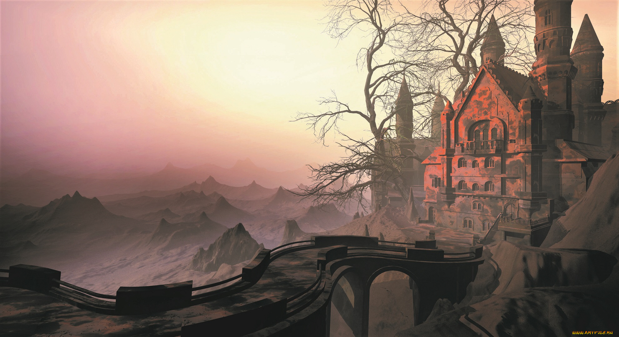 3д, графика, архитектура, , architecture, мост, дом