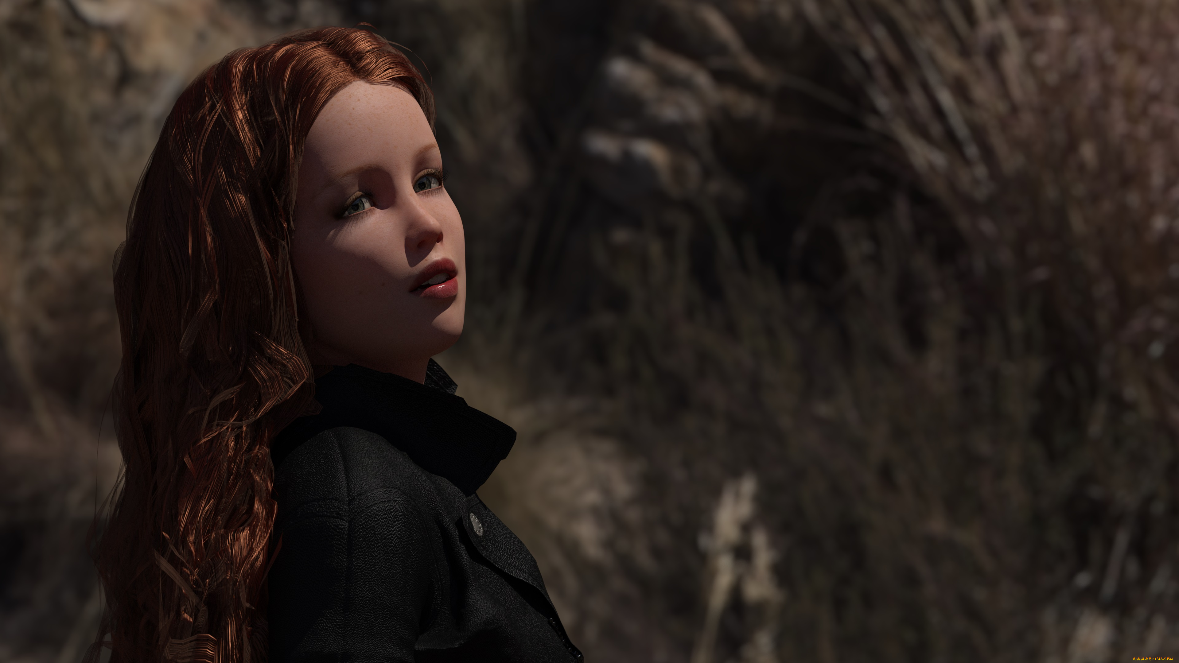 3д, графика, портрет, , portraits, девушка, взгляд, фон