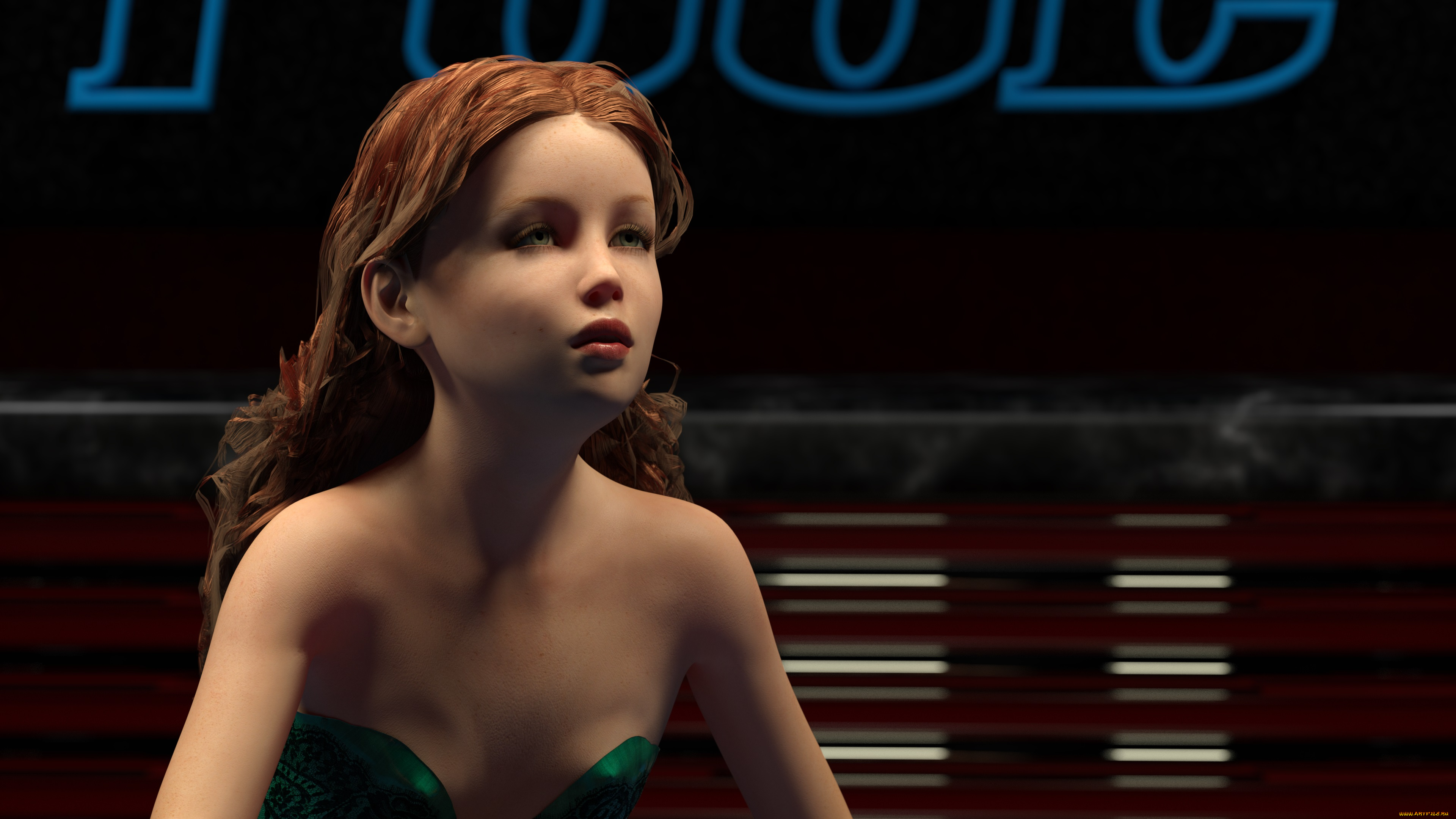 3д, графика, портрет, , portraits, девушка, взгляд, фон