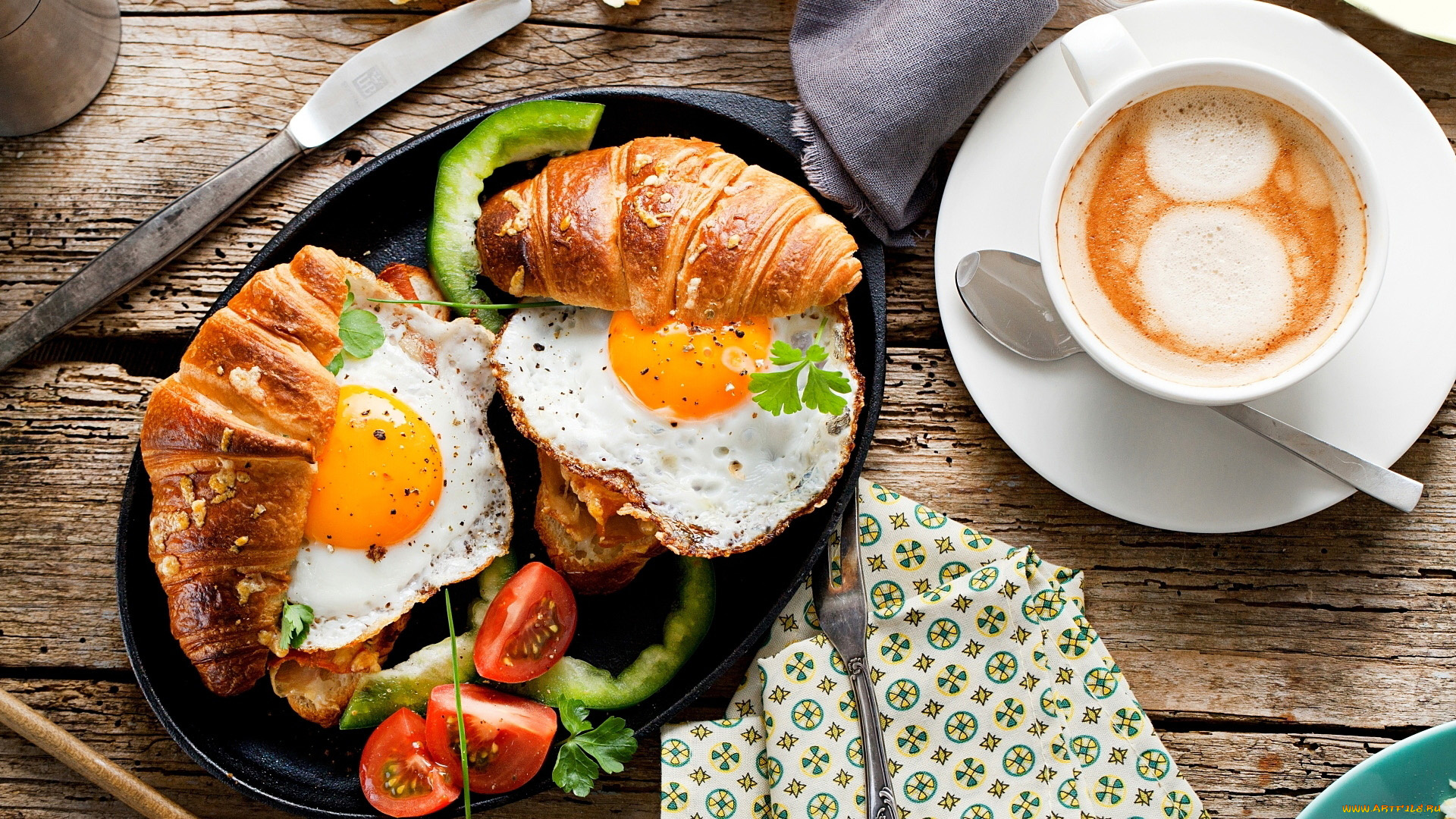 еда, яичные, блюда, глазунья