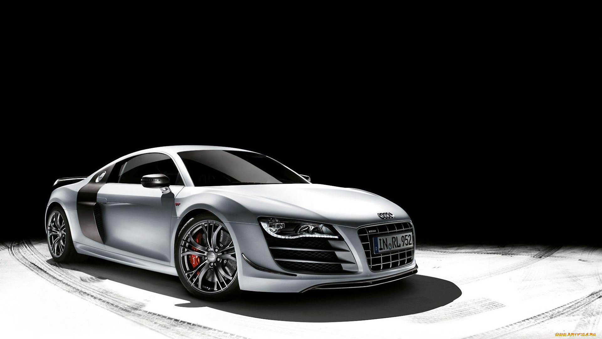audi, r8, автомобили, audi, серебристый, следы, снег