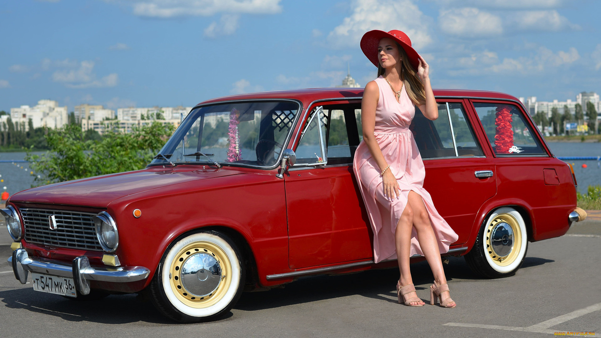 автомобили, -авто, с, девушками, lada, 2102