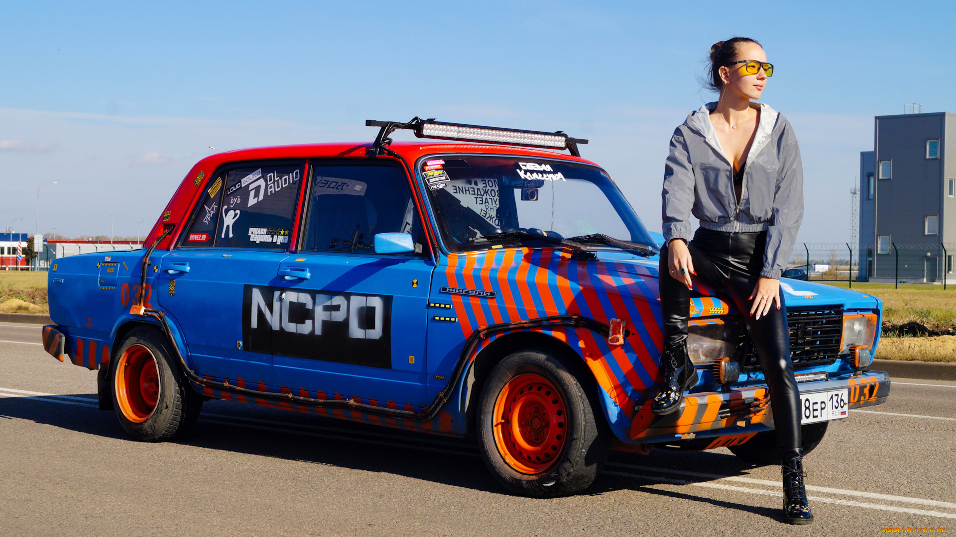 автомобили, -авто, с, девушками, lada, 2107