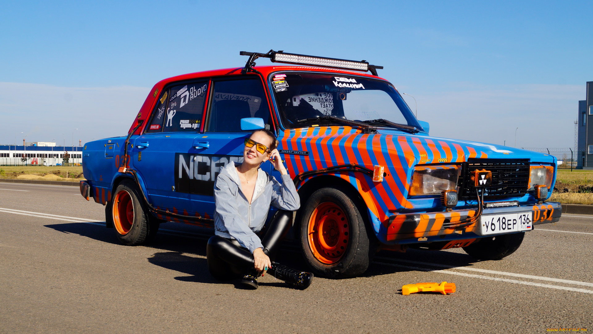 автомобили, -авто, с, девушками, lada, 2107