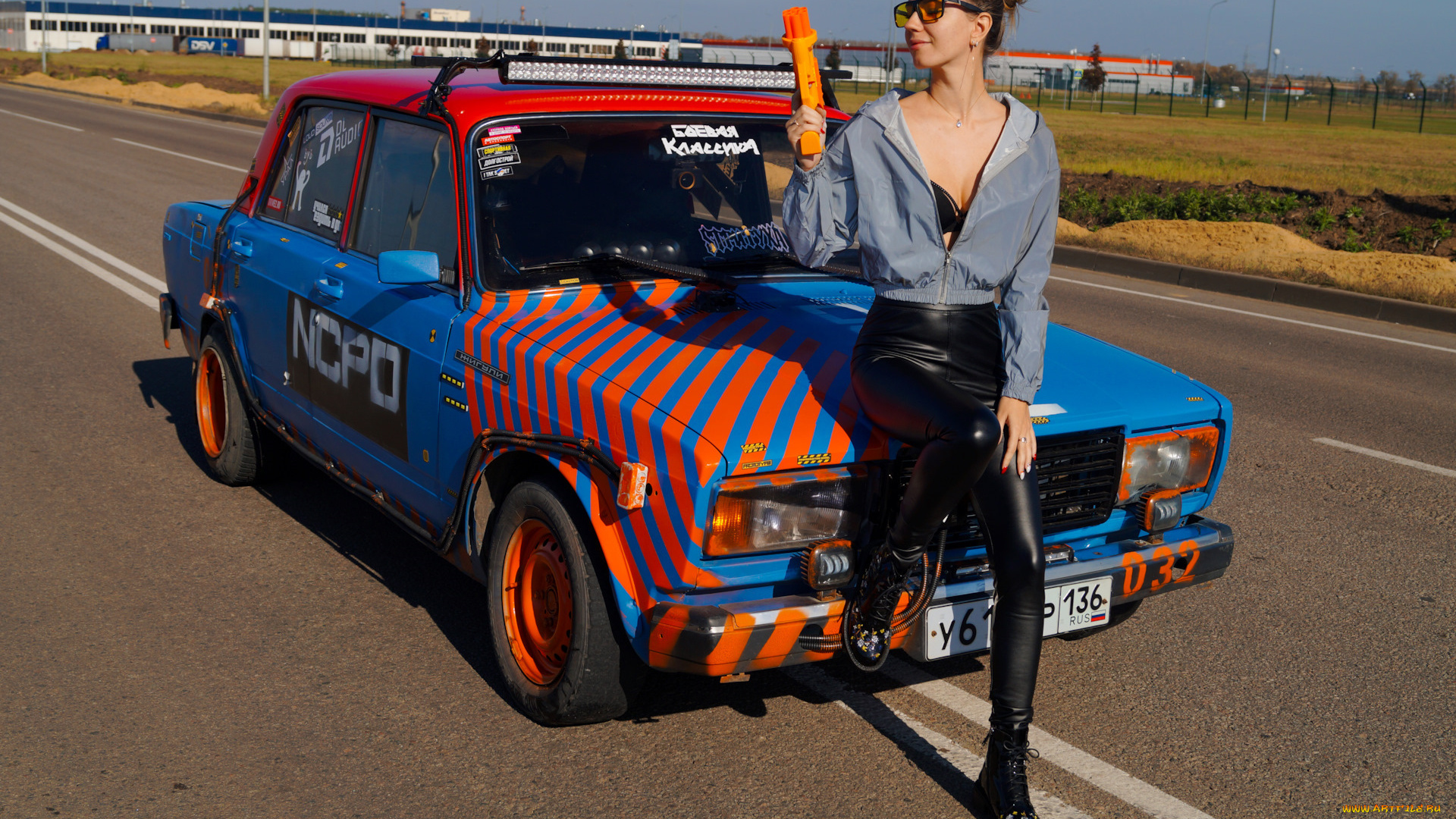 автомобили, -авто, с, девушками, lada, 2107