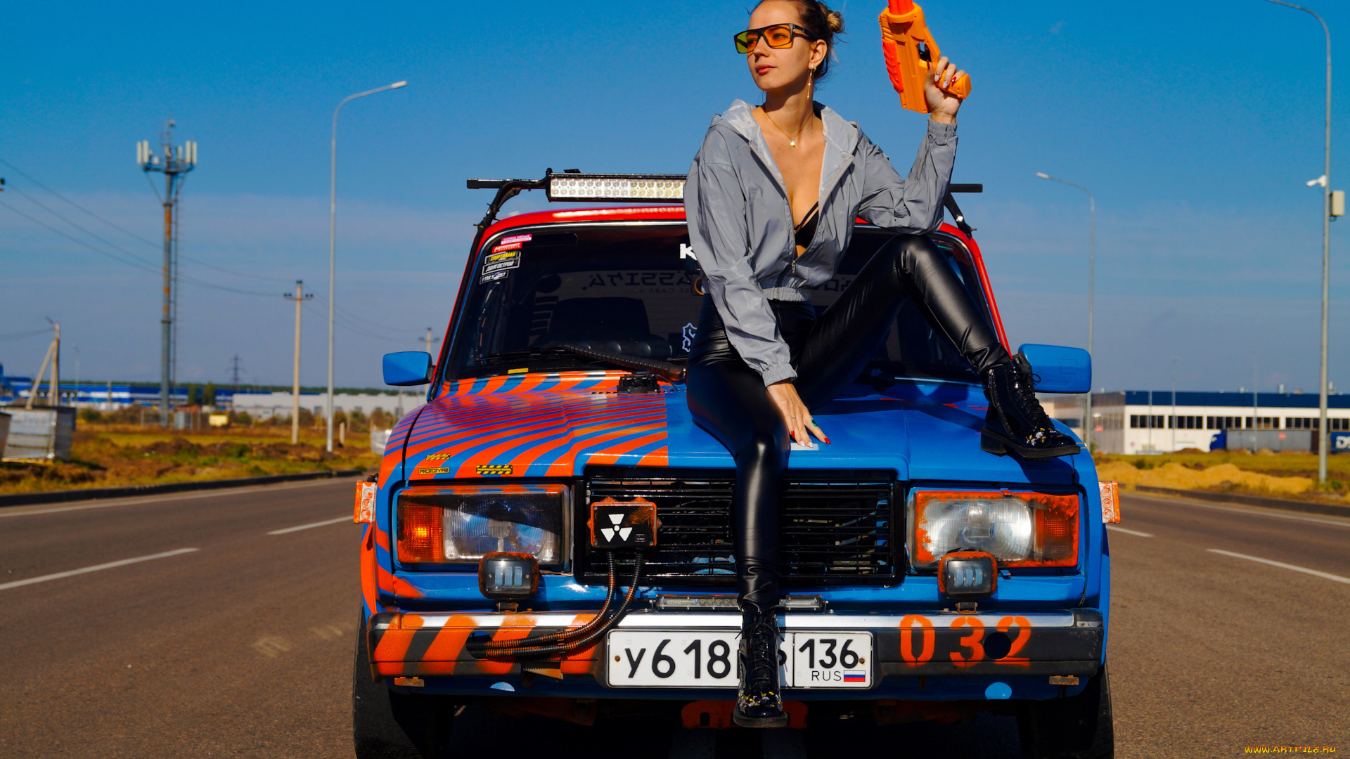 автомобили, -авто, с, девушками, lada, 2107