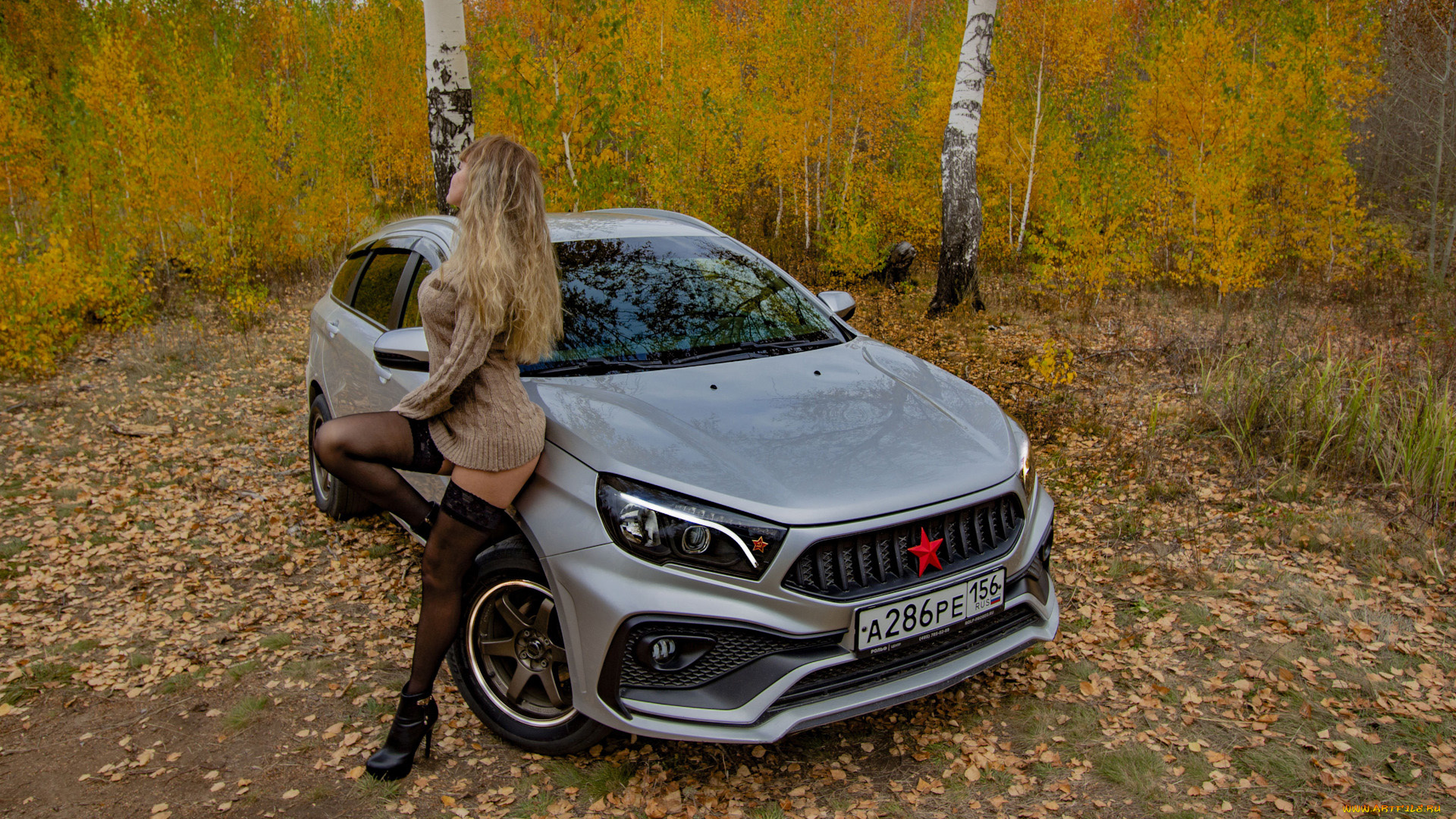 автомобили, -авто, с, девушками, lada, vesta, sw