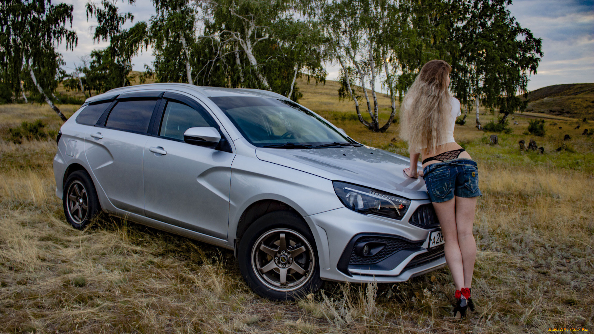 автомобили, -авто, с, девушками, lada, vesta, sw