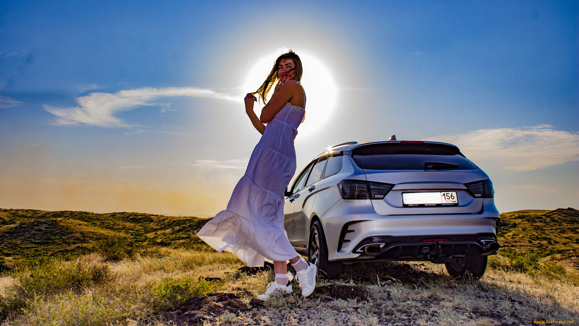 автомобили, -авто, с, девушками, lada, vesta, sw