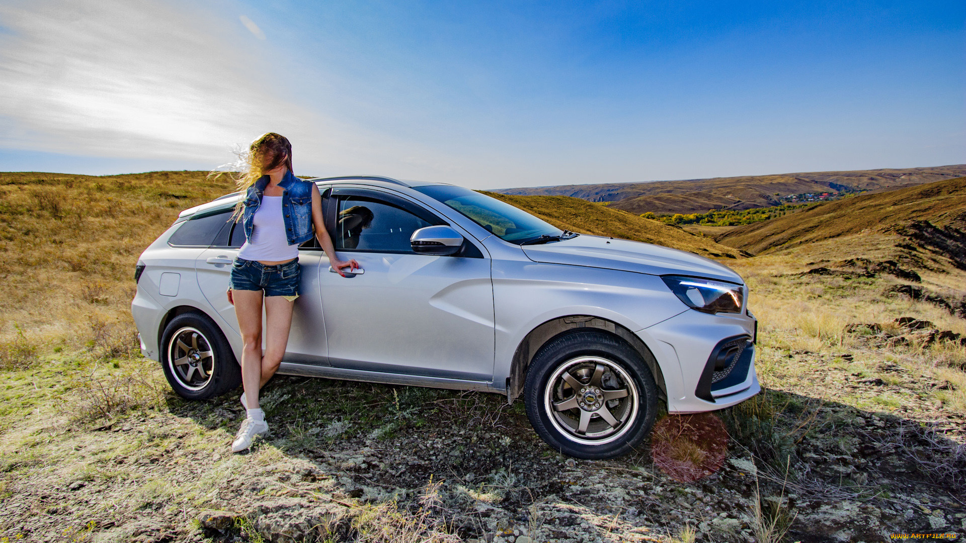 автомобили, -авто, с, девушками, lada, vesta, sw