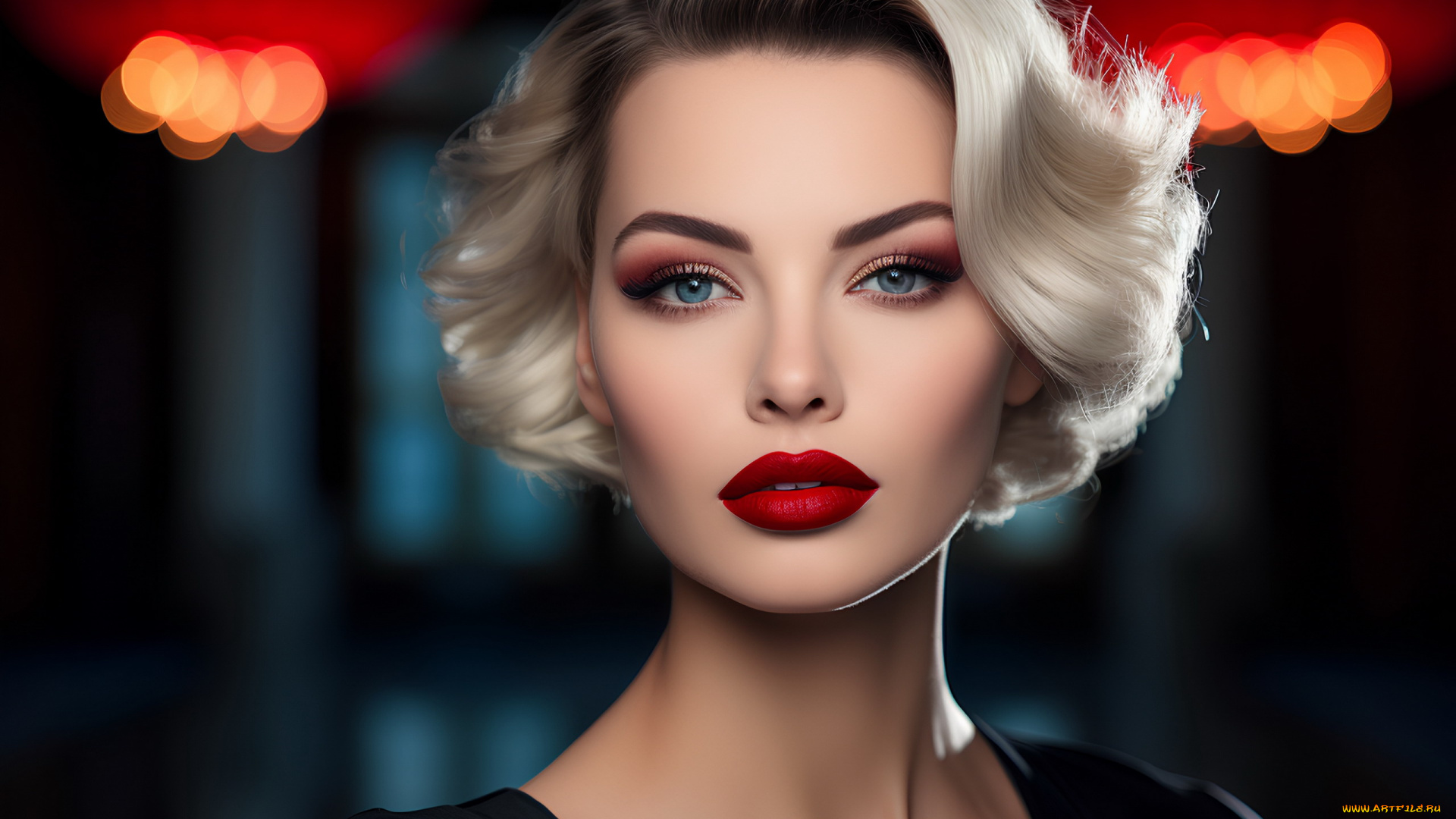 девушки, -, лица, , портреты, модель, портрет, блондинка