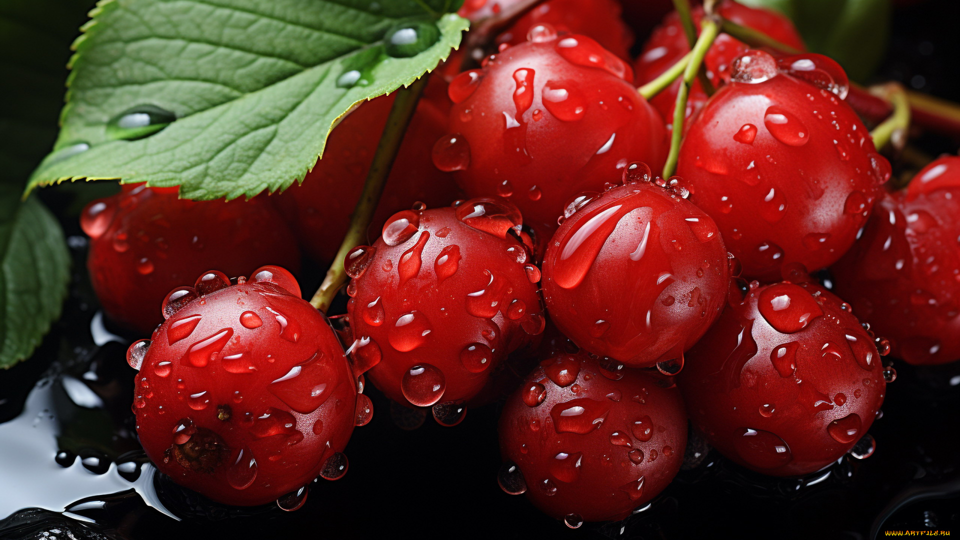 еда, вишня, , черешня, вишни, капли, макро