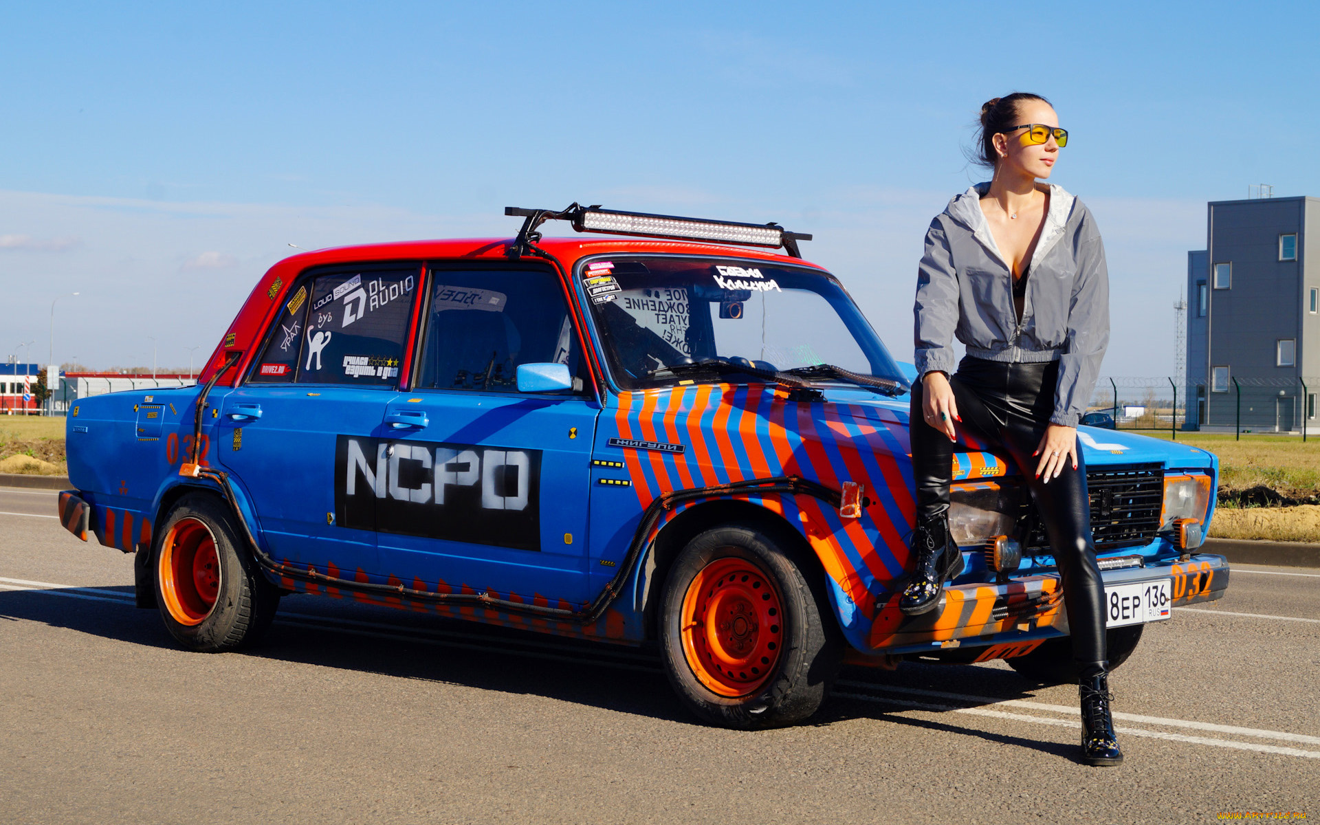 автомобили, -авто, с, девушками, lada, 2107