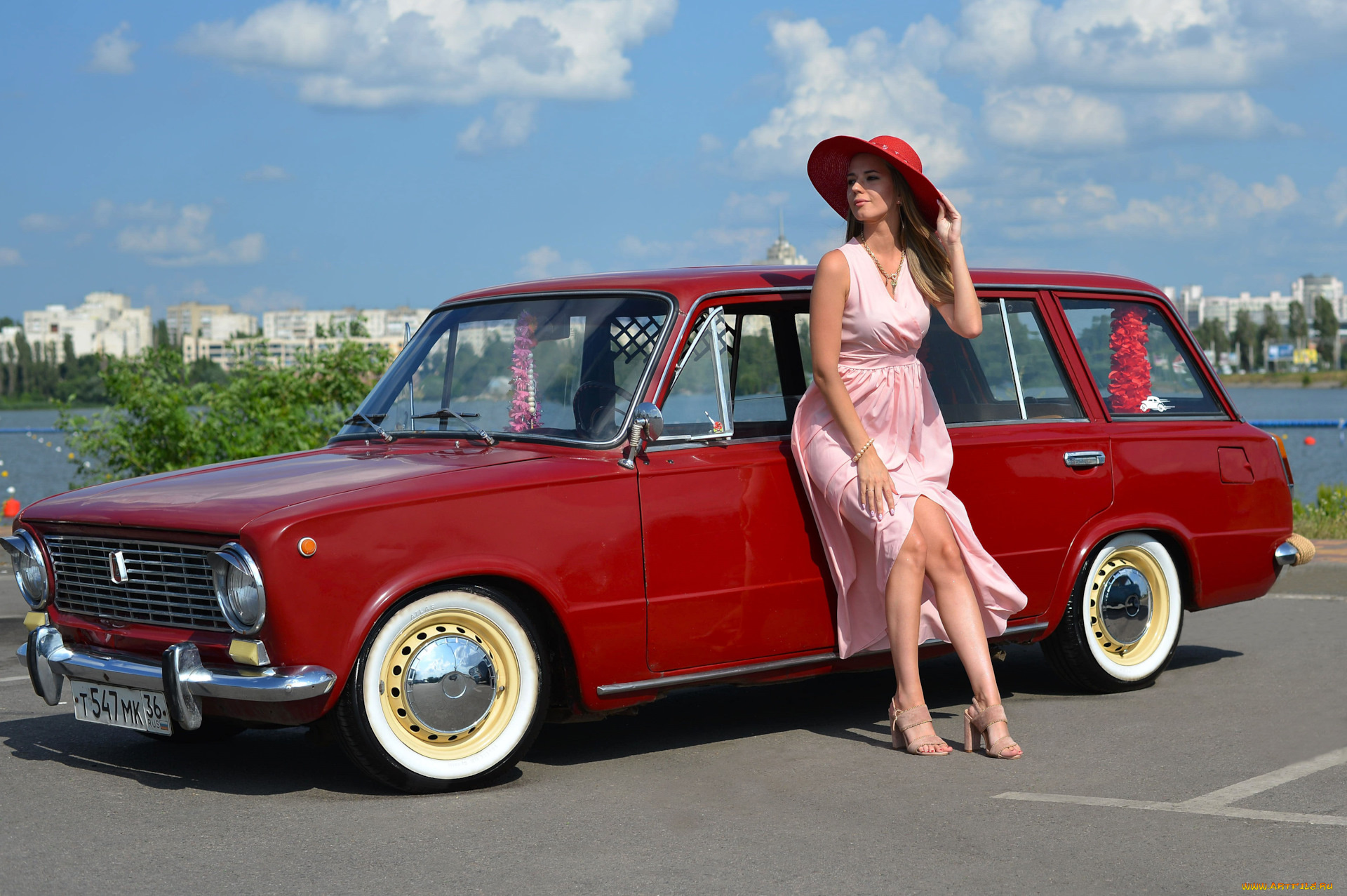 автомобили, -авто, с, девушками, lada, 2102