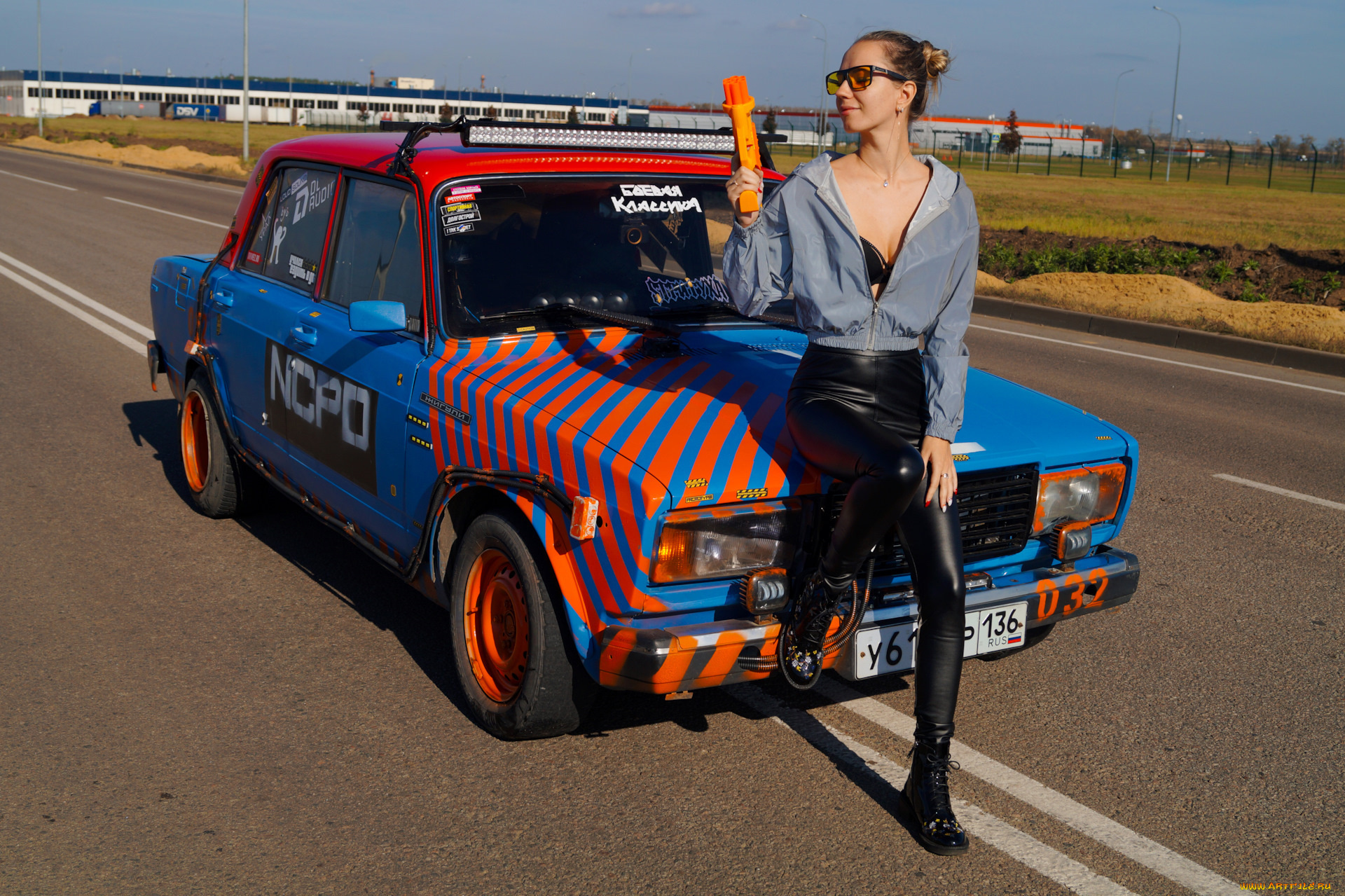 автомобили, -авто, с, девушками, lada, 2107