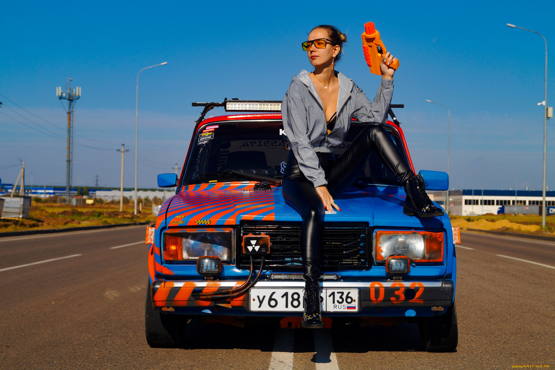 автомобили, -авто, с, девушками, lada, 2107